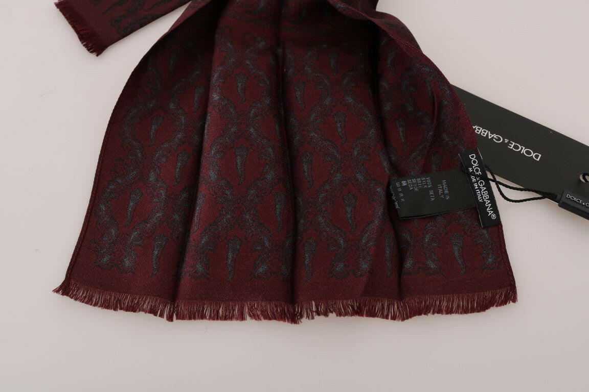 Dolce & Gabbana Bordeaux Silk Crown Chili Scarf -   -  Dolce & Gabbana.