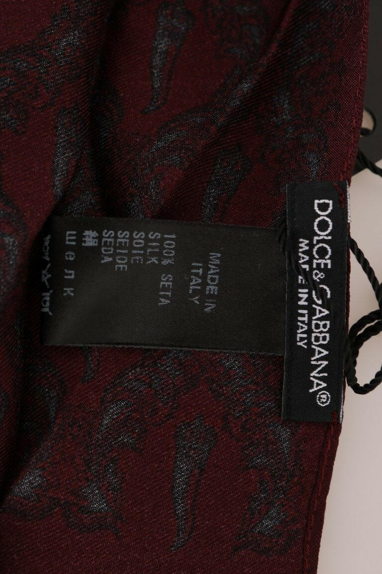 Dolce & Gabbana Bordeaux Silk Crown Chili Scarf -   -  Dolce & Gabbana.