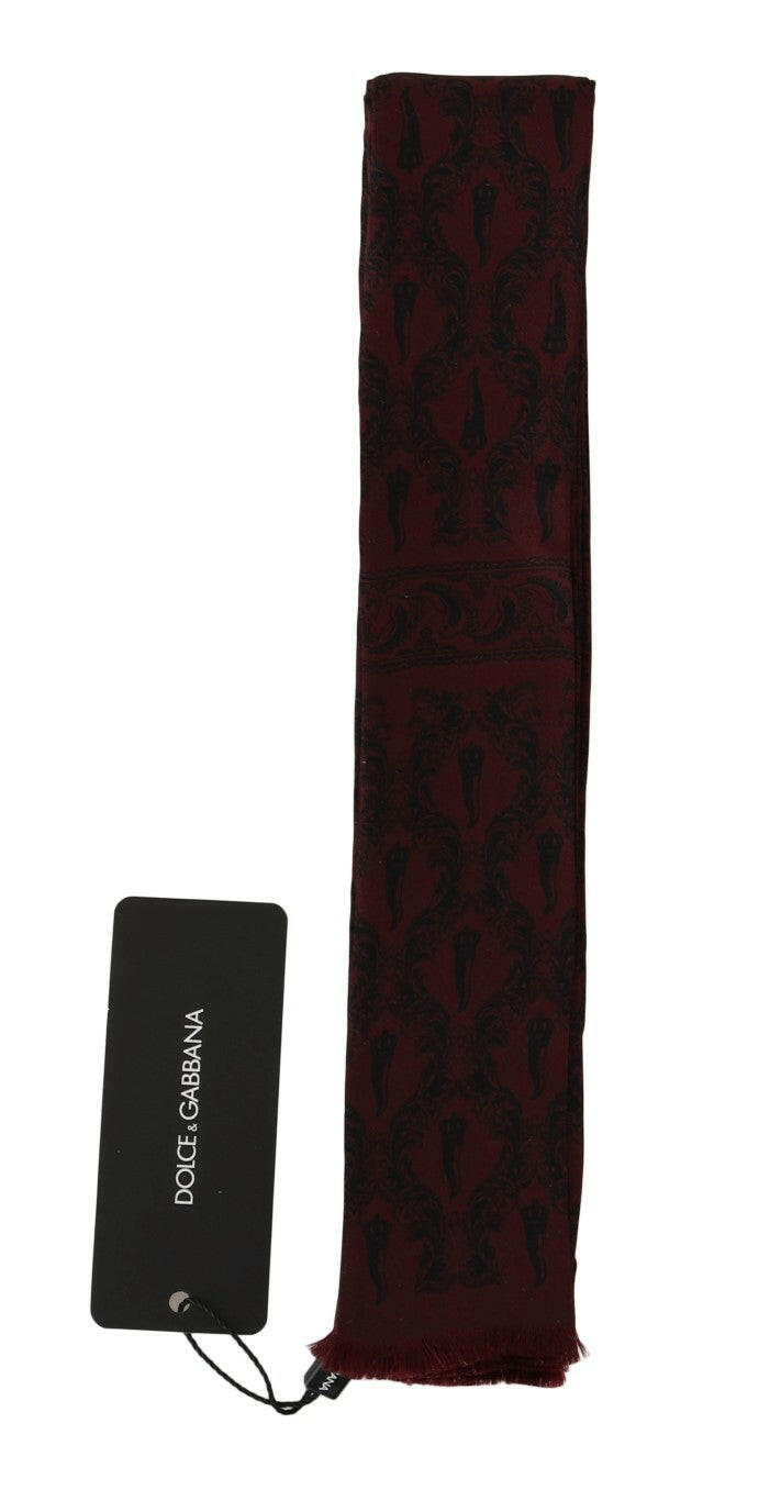 Dolce & Gabbana Bordeaux Silk Crown Chili Scarf -   -  Dolce & Gabbana.
