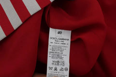 Dolce & Gabbana Silver Red Striped Above Knees Skirt -   -  Dolce & Gabbana.