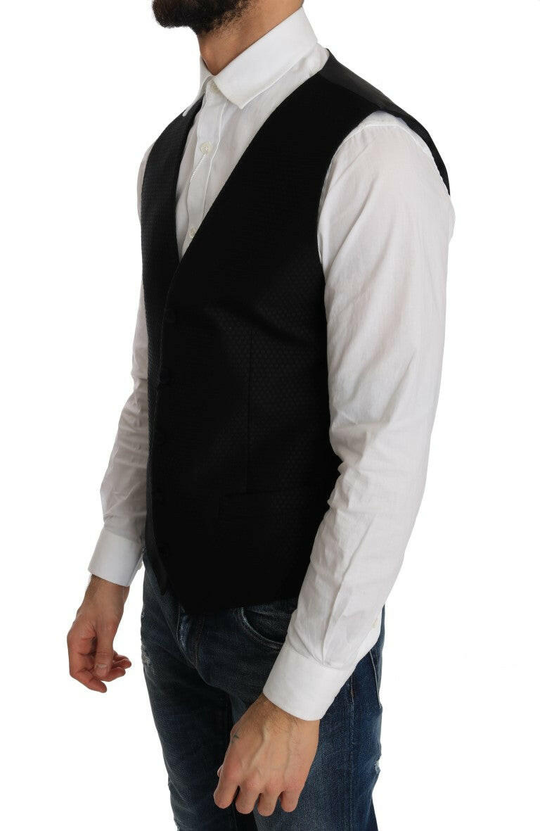 Dolce & Gabbana Black Polka Dot Pattern Vest -  Vests for Men Suits -  Dolce & Gabbana.