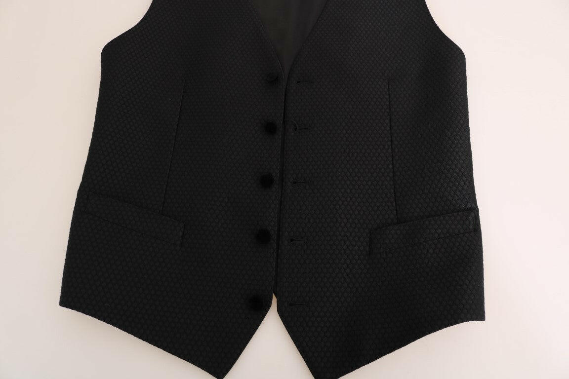 Dolce & Gabbana Black Polka Dot Pattern Vest -  Vests for Men Suits -  Dolce & Gabbana.