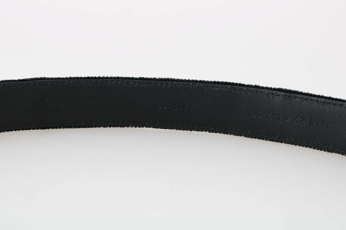 Dolce & Gabbana Black Cotton Royal Bee Embroidery Belt -   -  Dolce & Gabbana.