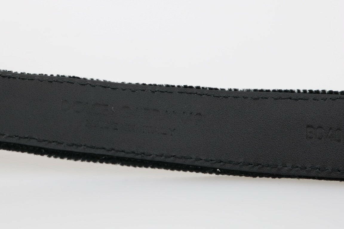 Dolce & Gabbana Black Cotton Royal Bee Embroidery Belt -   -  Dolce & Gabbana.