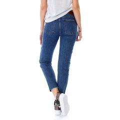 Only Blue Cotton Mom Jean -   -  Only.
