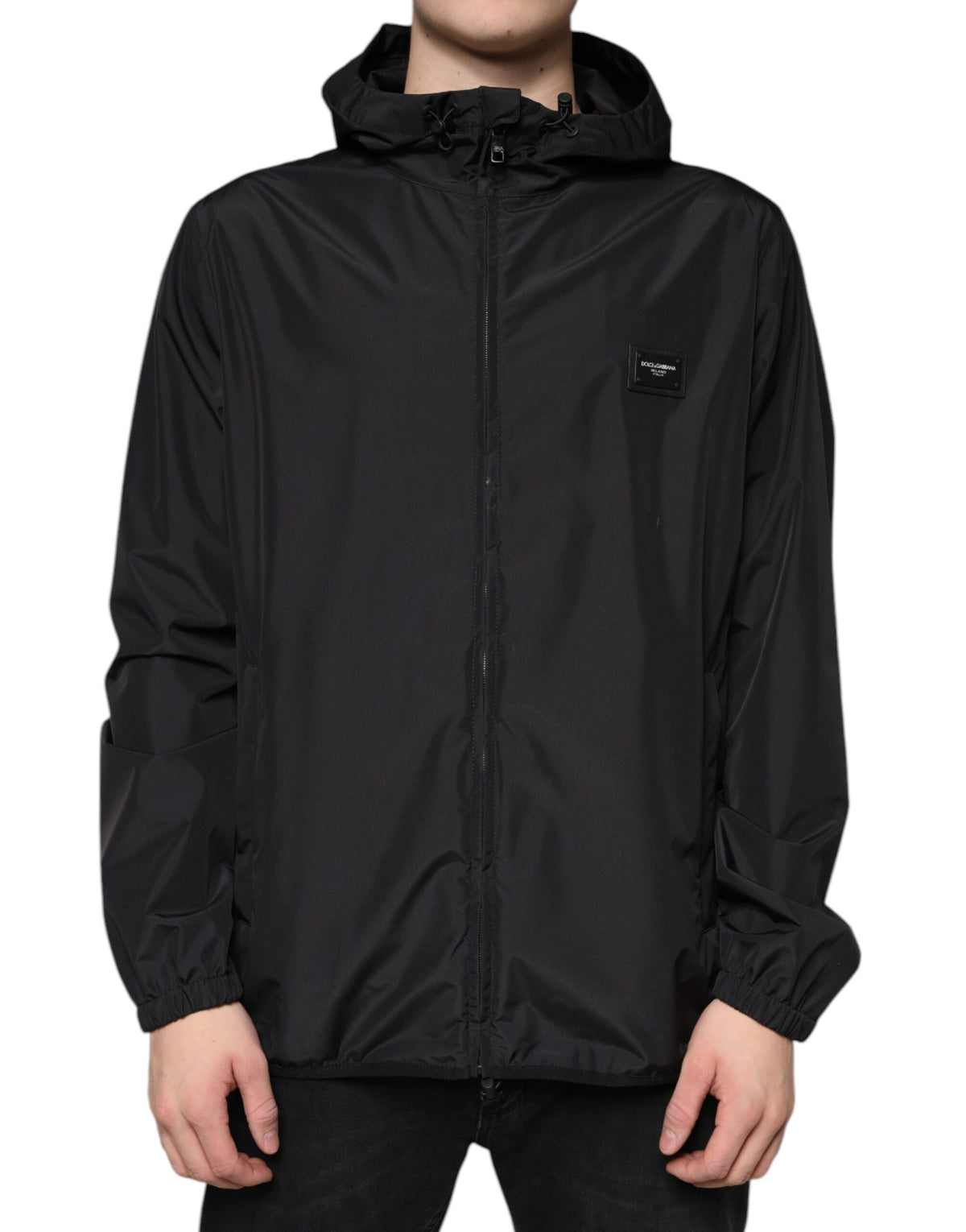 Dolce & Gabbana Black Polyester Hooded Men Full Zip Jacket -   -  Dolce & Gabbana.