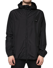 Dolce & Gabbana Black Polyester Hooded Men Full Zip Jacket -   -  Dolce & Gabbana.