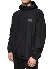 Dolce & Gabbana Black Polyester Hooded Men Full Zip Jacket -   -  Dolce & Gabbana.