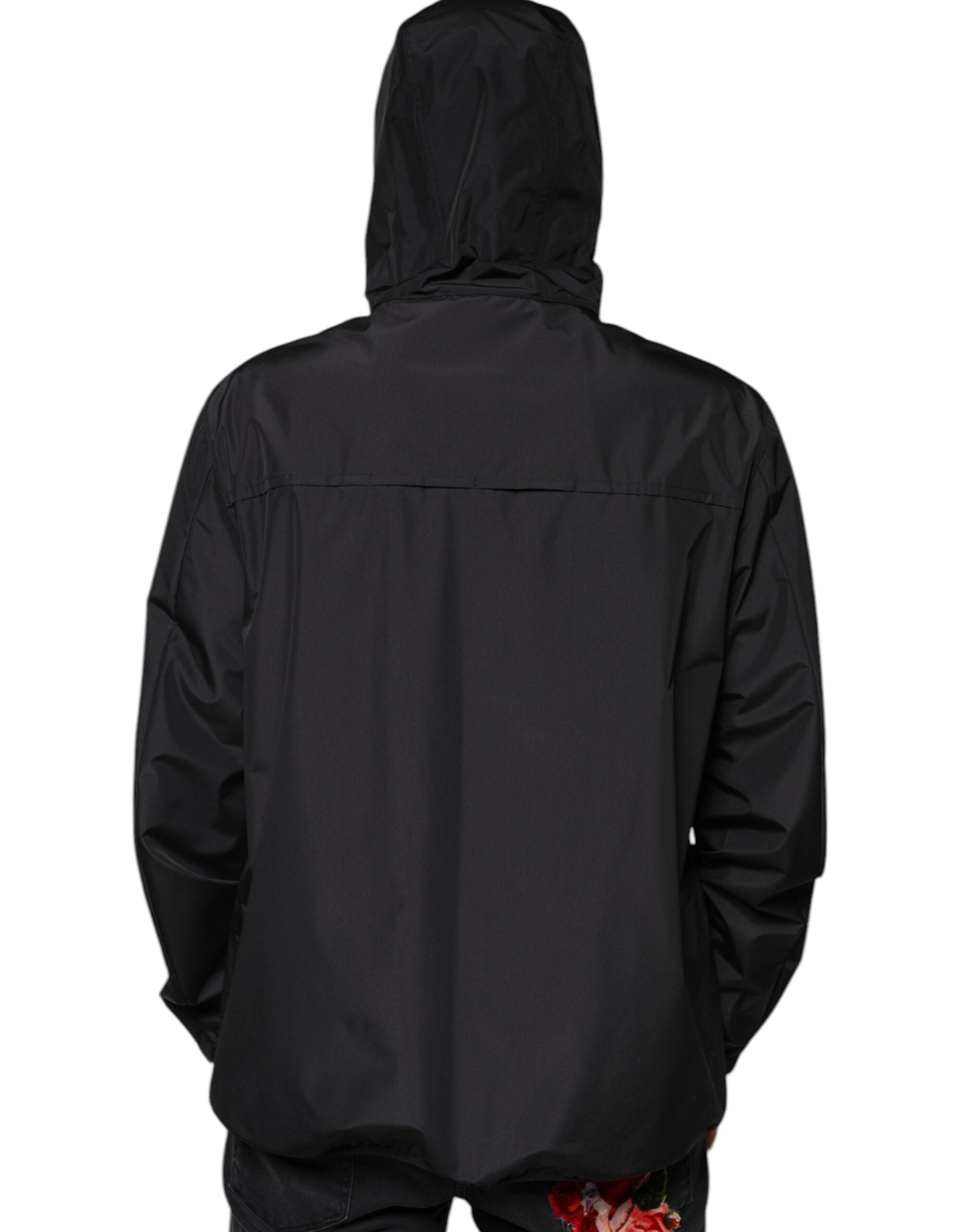 Dolce & Gabbana Black Polyester Hooded Men Full Zip Jacket -   -  Dolce & Gabbana.