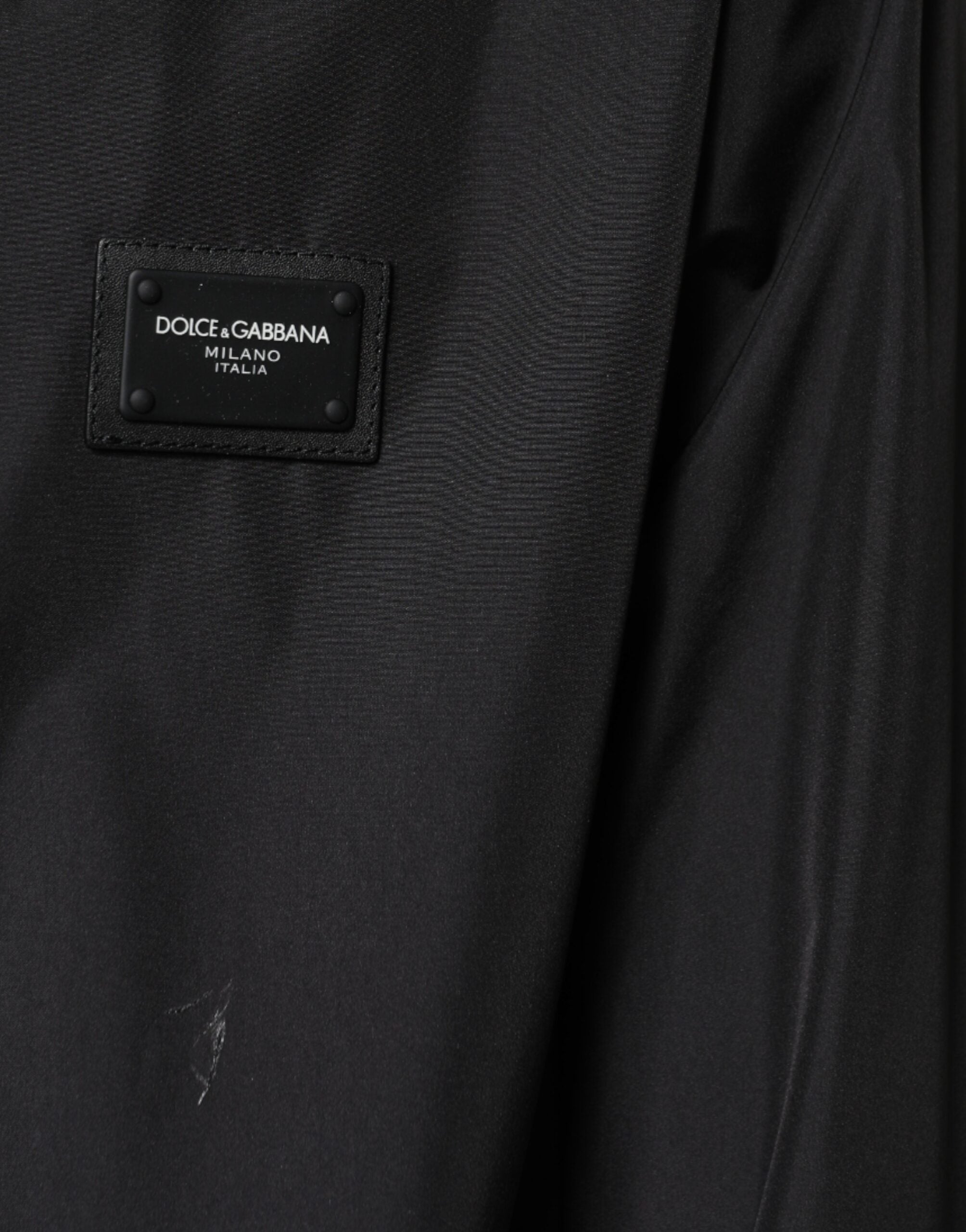 Dolce & Gabbana Black Polyester Hooded Men Full Zip Jacket -   -  Dolce & Gabbana.