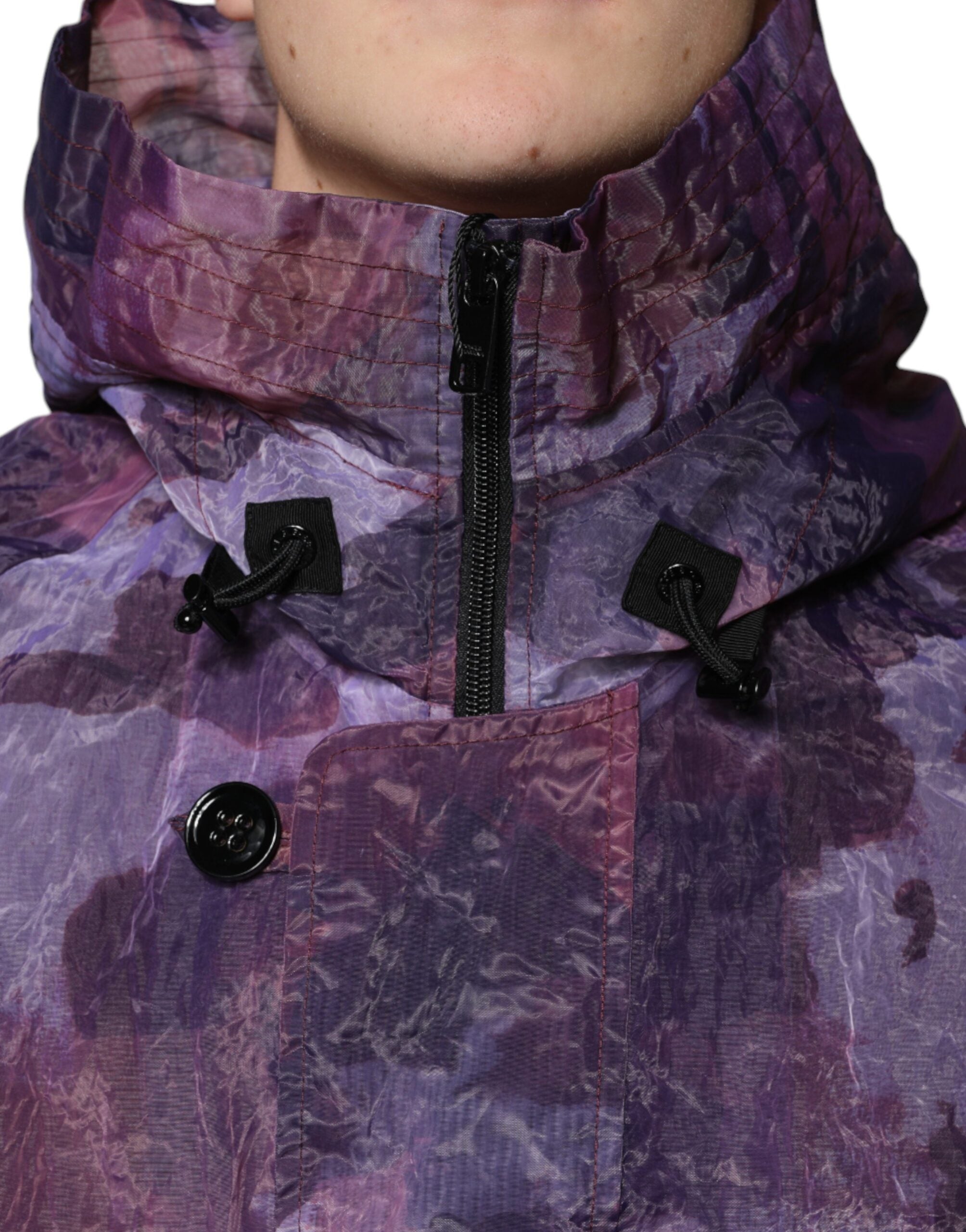 Dolce & Gabbana Purple Camouflage Hooded Men Blouson Jacket -   -  Dolce & Gabbana.