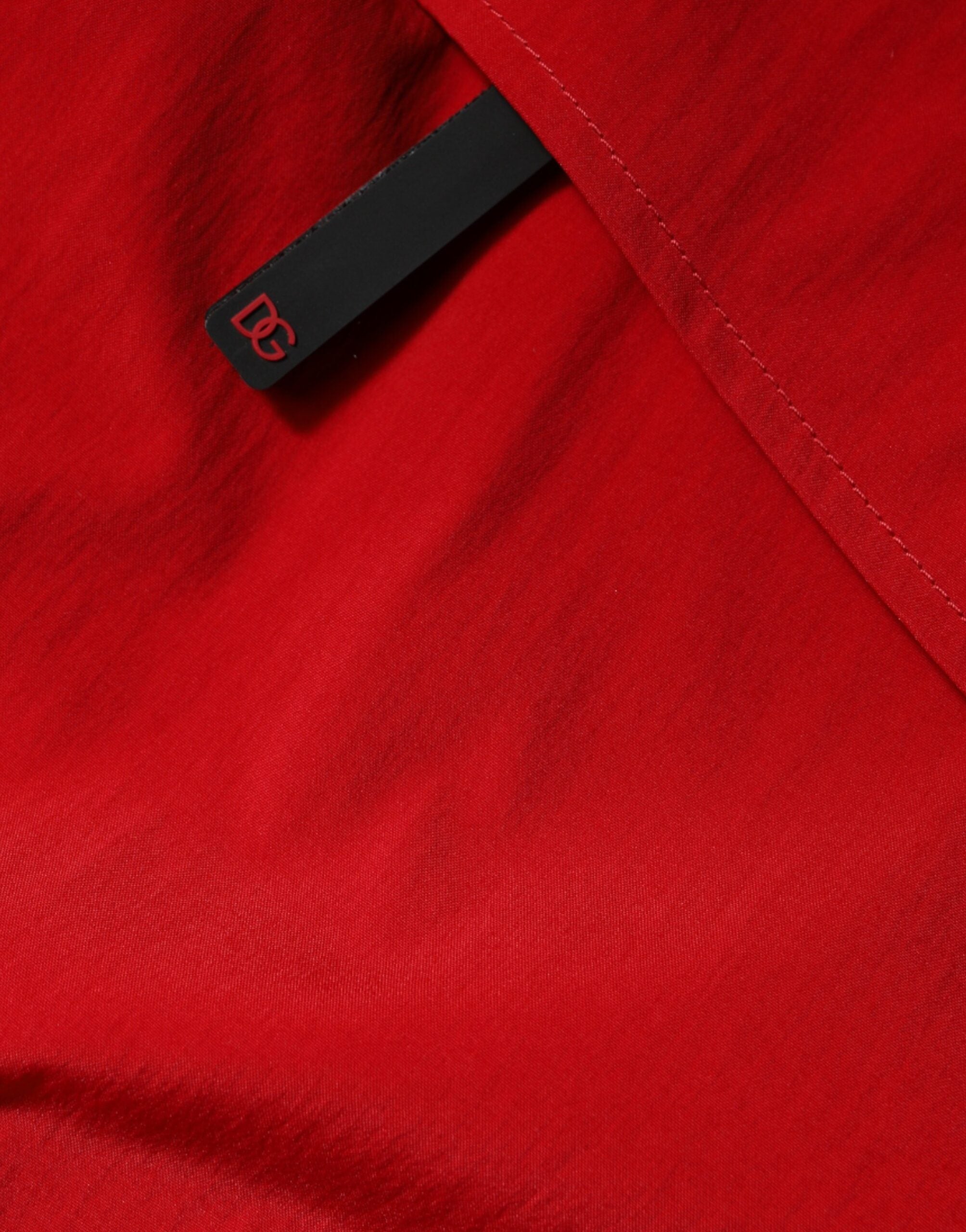Dolce & Gabbana Red Nylon Hooded Men Full Zip Parka Jacket -   -  Dolce & Gabbana.
