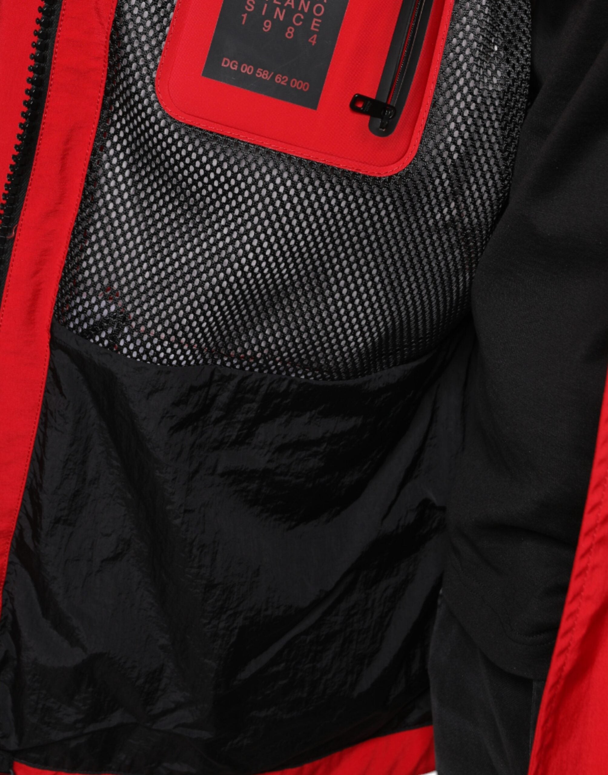 Dolce & Gabbana Red Nylon Hooded Men Full Zip Parka Jacket -   -  Dolce & Gabbana.