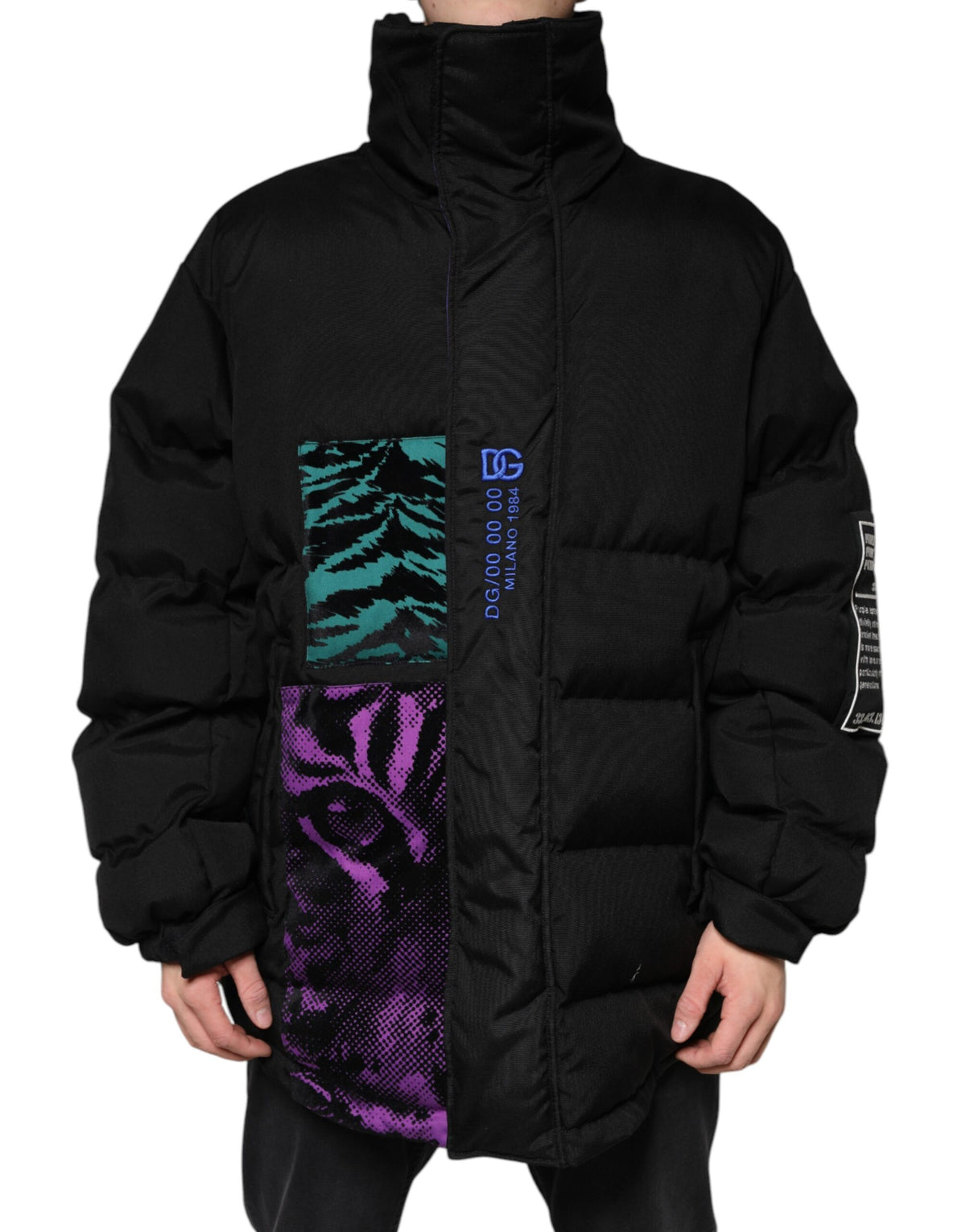 Dolce & Gabbana Black Nylon Puffer Men Full Zip Jacket -   -  Dolce & Gabbana.