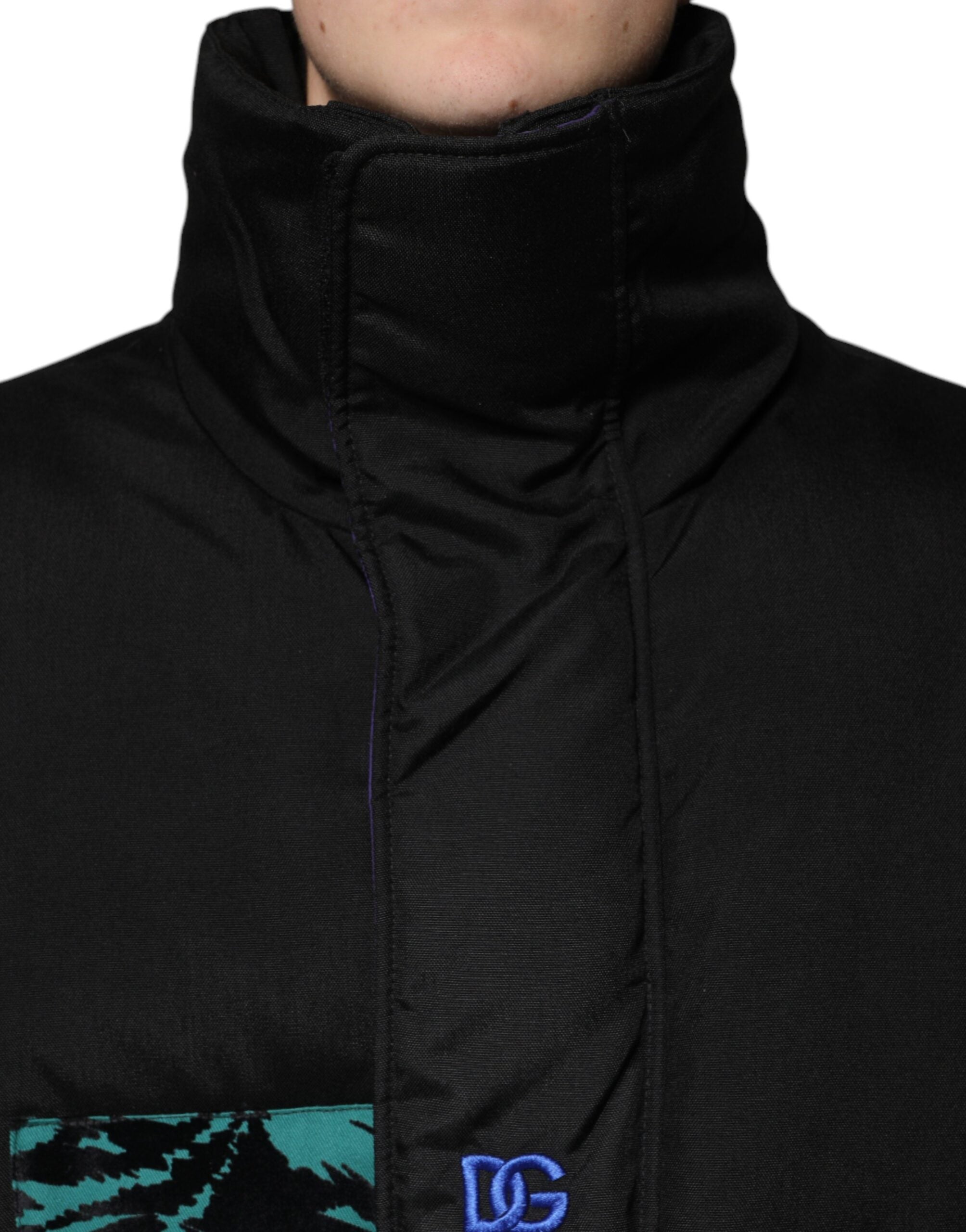 Dolce & Gabbana Black Nylon Puffer Men Full Zip Jacket -   -  Dolce & Gabbana.