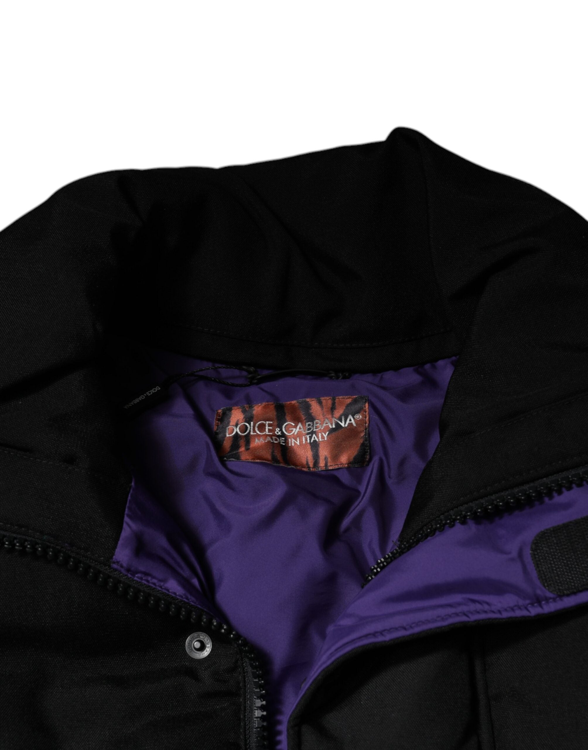 Dolce & Gabbana Black Nylon Puffer Men Full Zip Jacket -   -  Dolce & Gabbana.