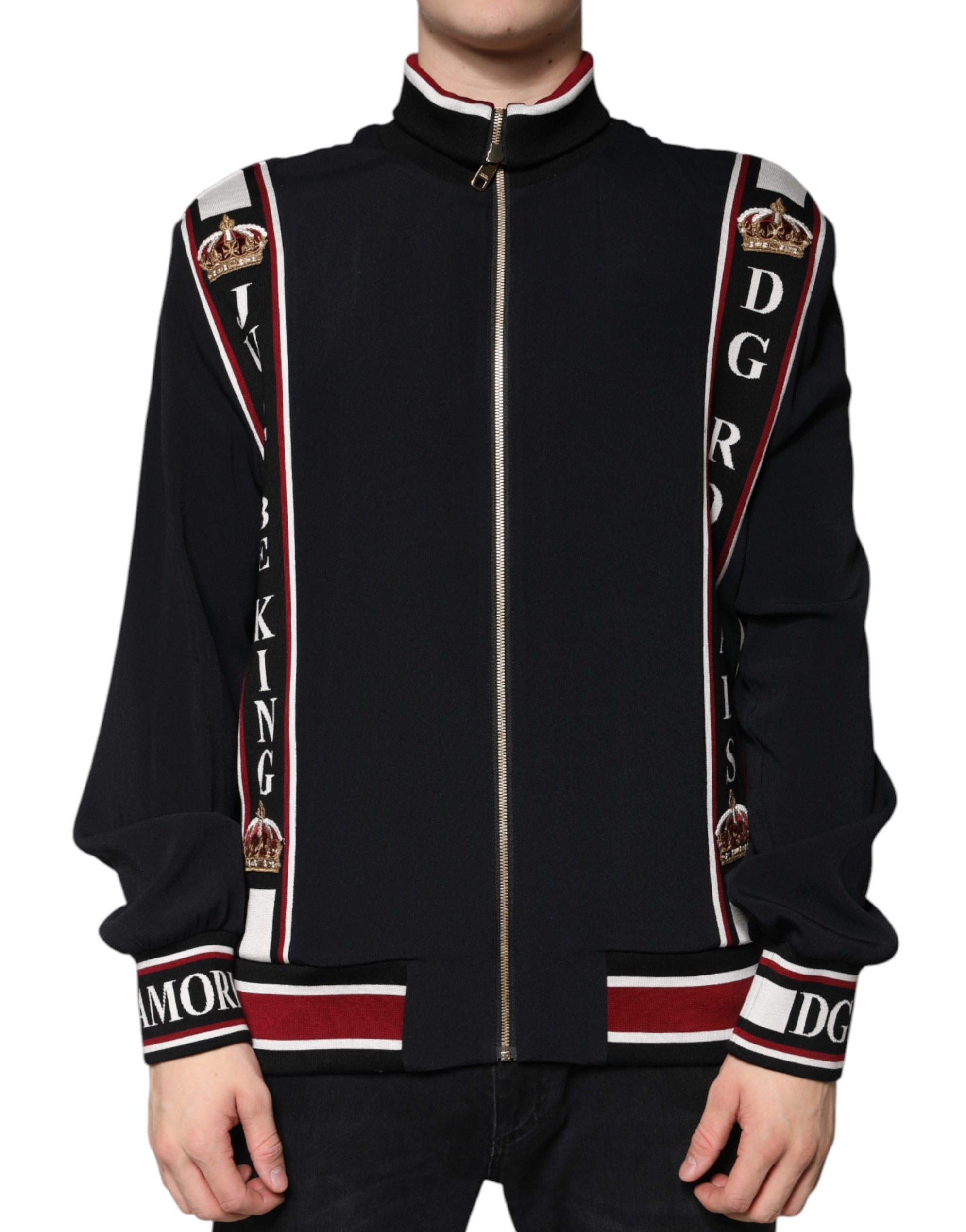 Dolce & Gabbana Black DG King Full Zip Sweatshirt Sweater -   -  Dolce & Gabbana.