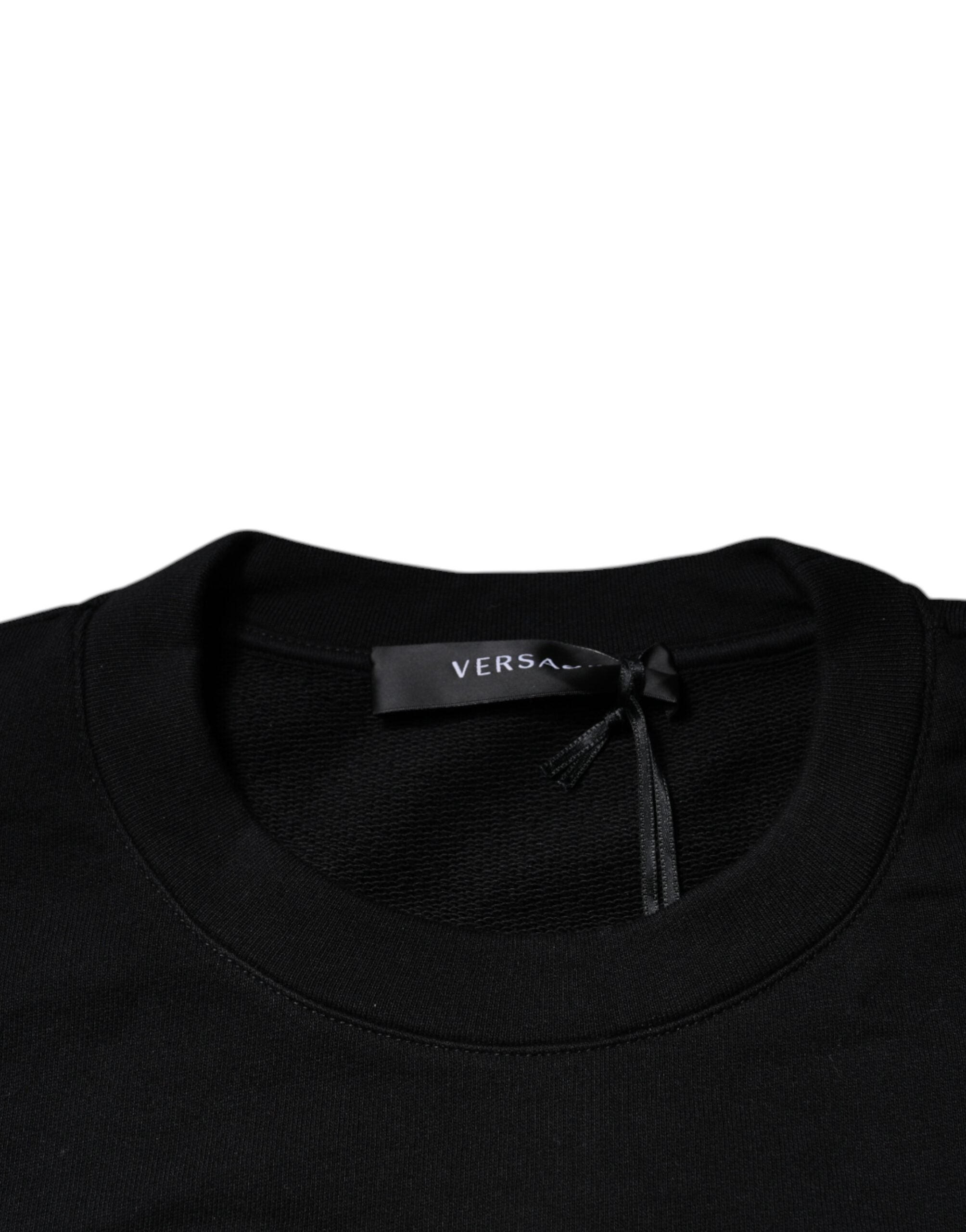 Versace Black Medusa Embroidery Crew Neck Pullover Sweater -   -  Versace.