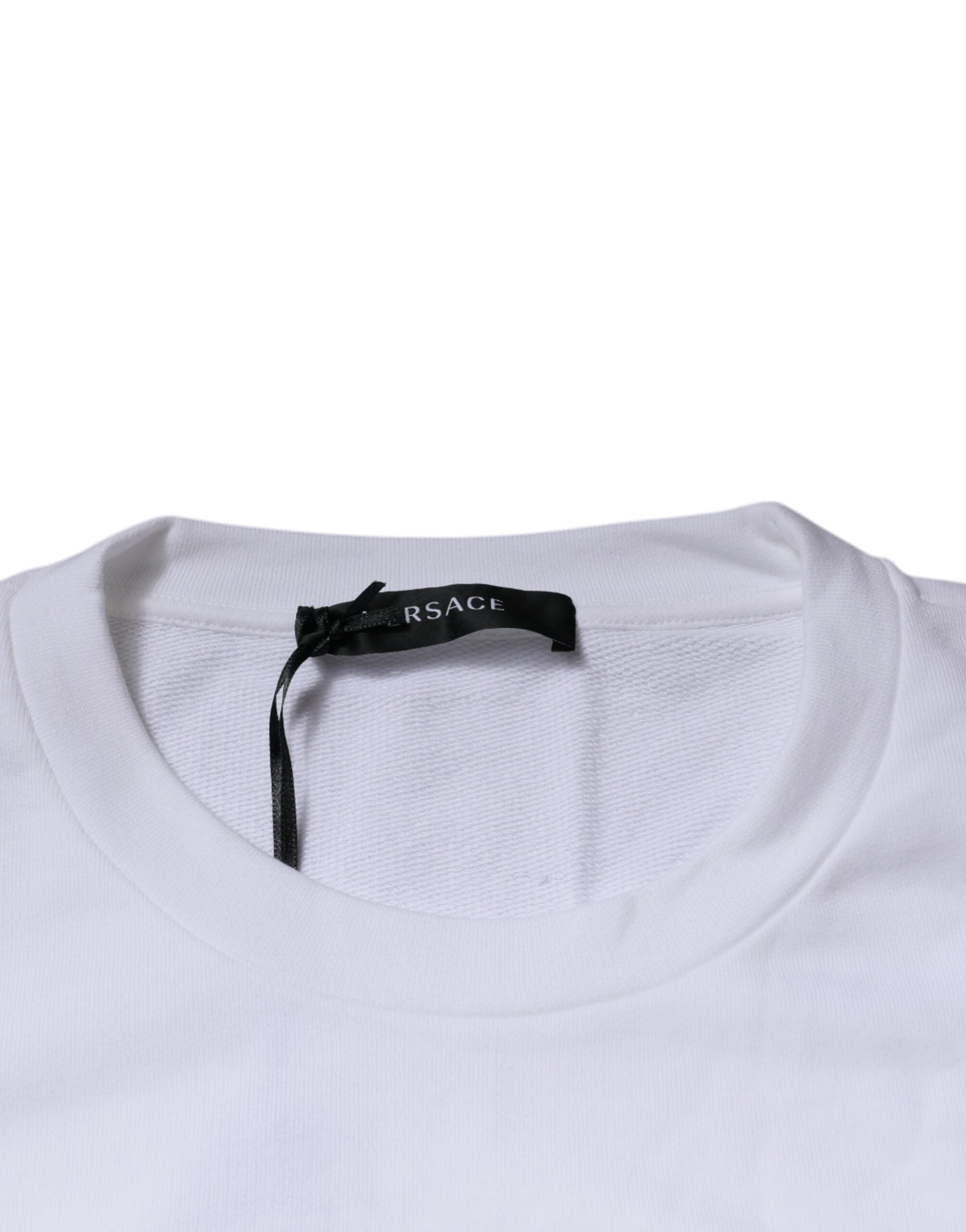 Versace White Medusa Embroidery Crew Neck Pullover Sweater -   -  Versace.