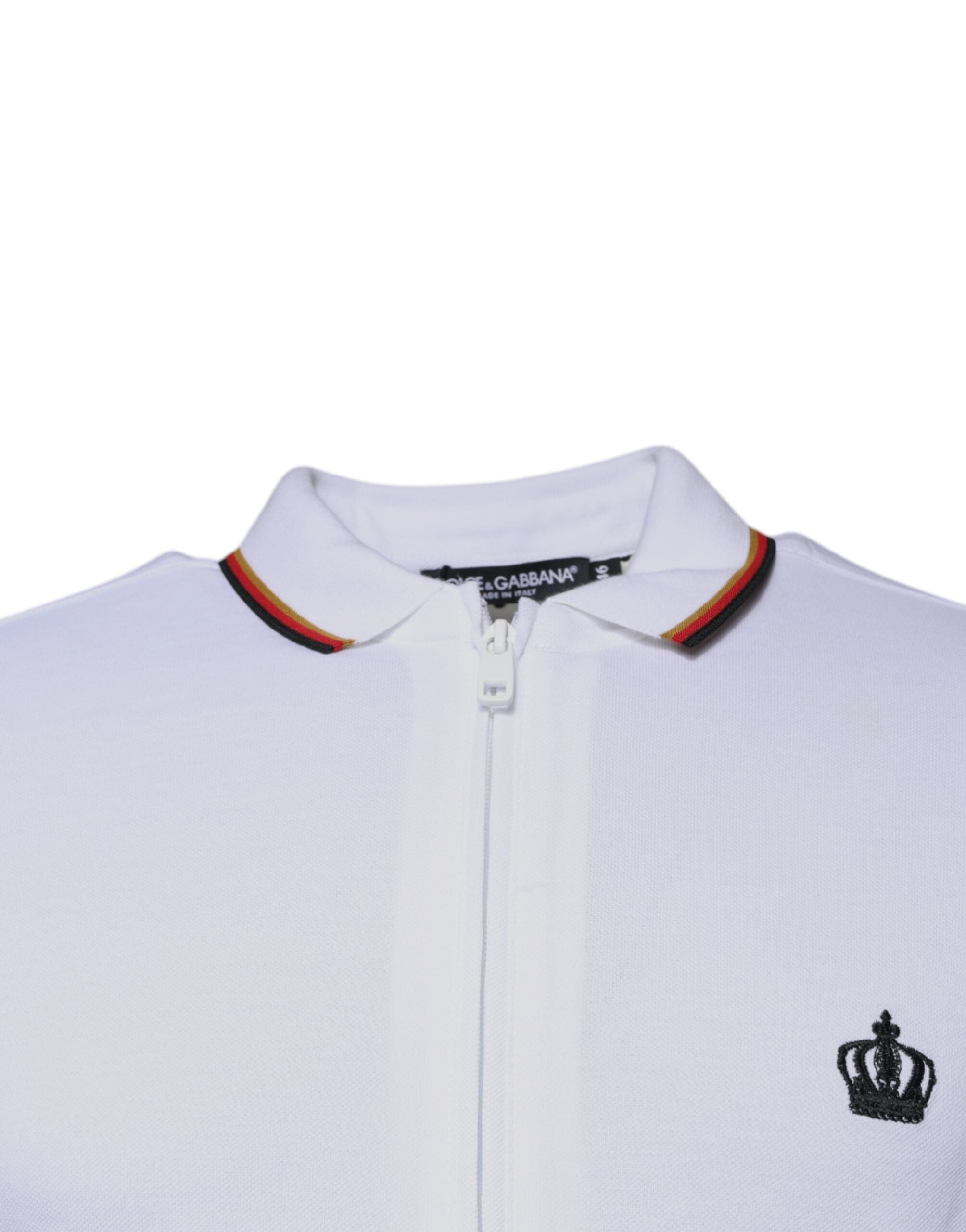 Dolce & Gabbana White Crown Men Full Zip Sweatshirt Sweater -   -  Dolce & Gabbana.