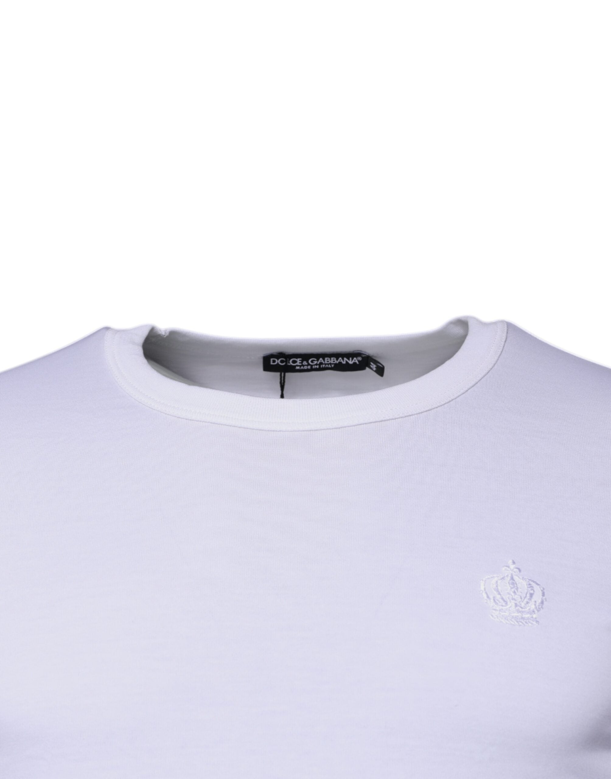 Dolce & Gabbana White Crown Crew Neck Cotton Pullover Sweater -   -  Dolce & Gabbana.