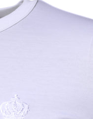 Dolce & Gabbana White Crown Crew Neck Cotton Pullover Sweater -   -  Dolce & Gabbana.