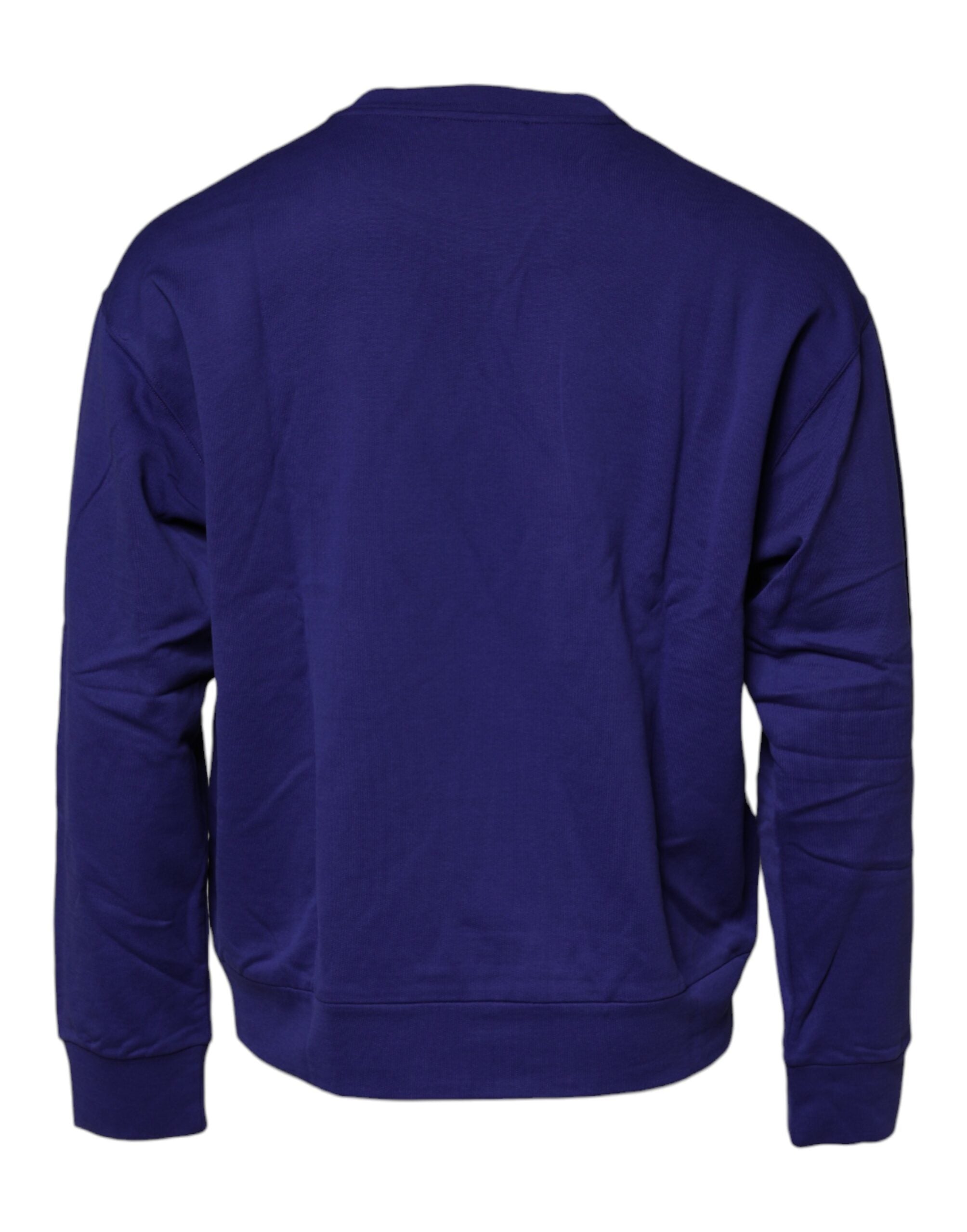 Dolce & Gabbana Blue Cotton Crew Neck Men Pullover Sweater -   -  Dolce & Gabbana.