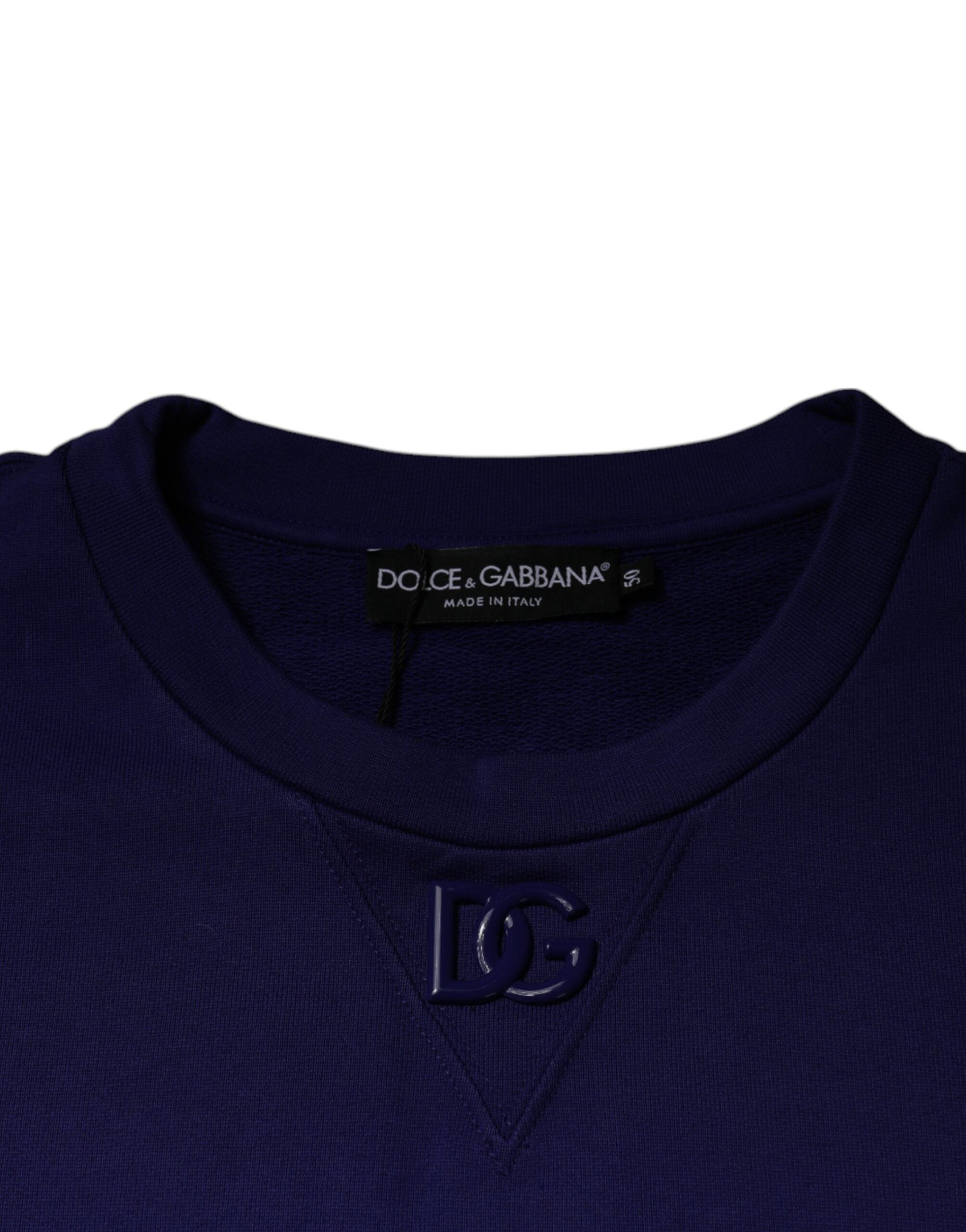 Dolce & Gabbana Blue Cotton Crew Neck Men Pullover Sweater -   -  Dolce & Gabbana.