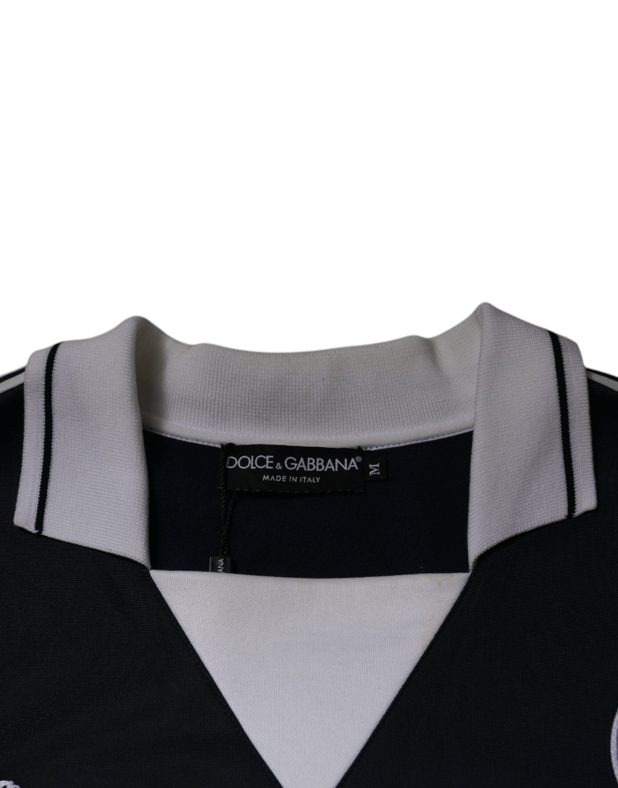 Dolce & Gabbana Blue Logo Jersey Collared Pullover Sweater -   -  Dolce & Gabbana.