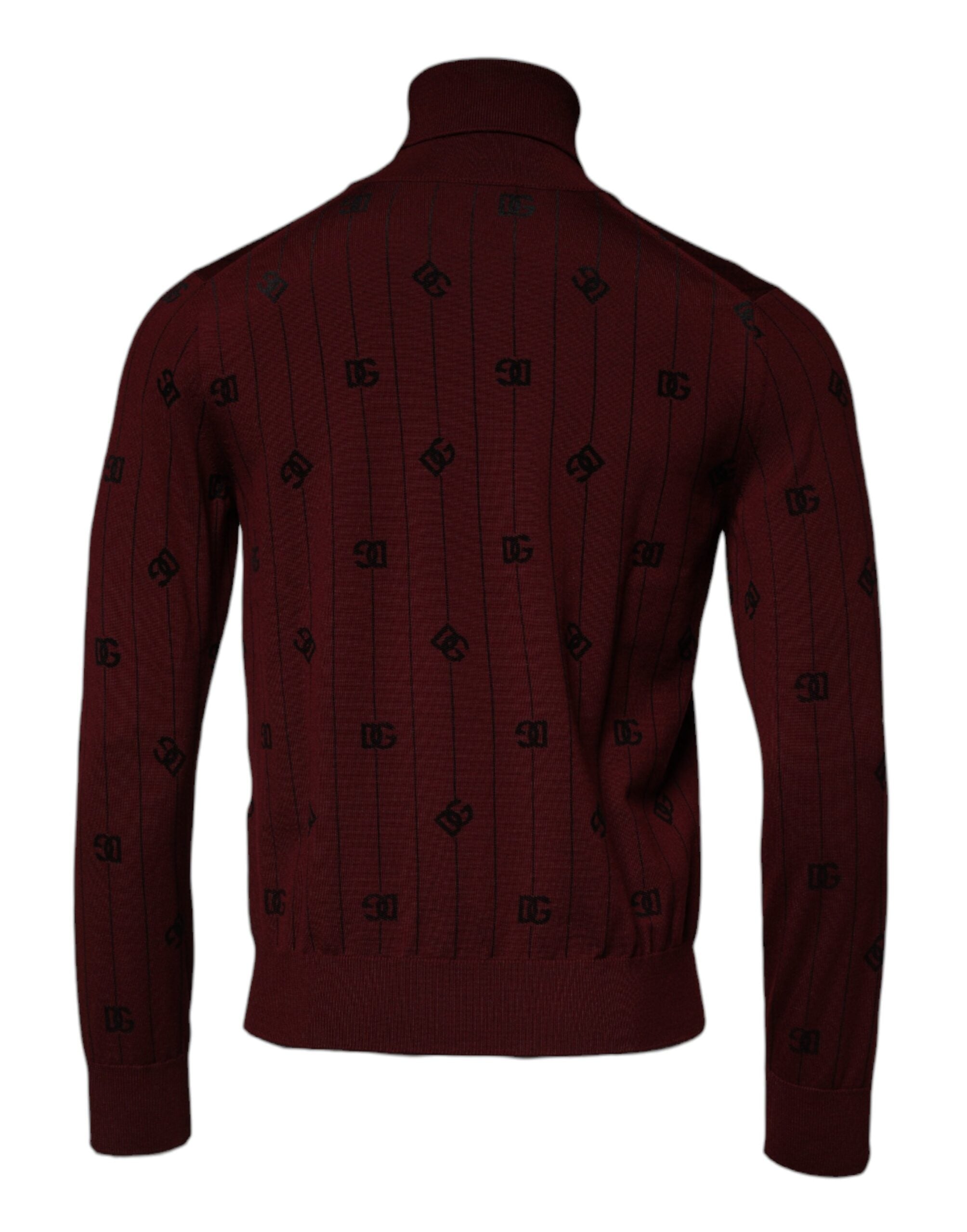 Dolce & Gabbana Maroon Monogram Turtleneck Pullover Sweater -   -  Dolce & Gabbana.