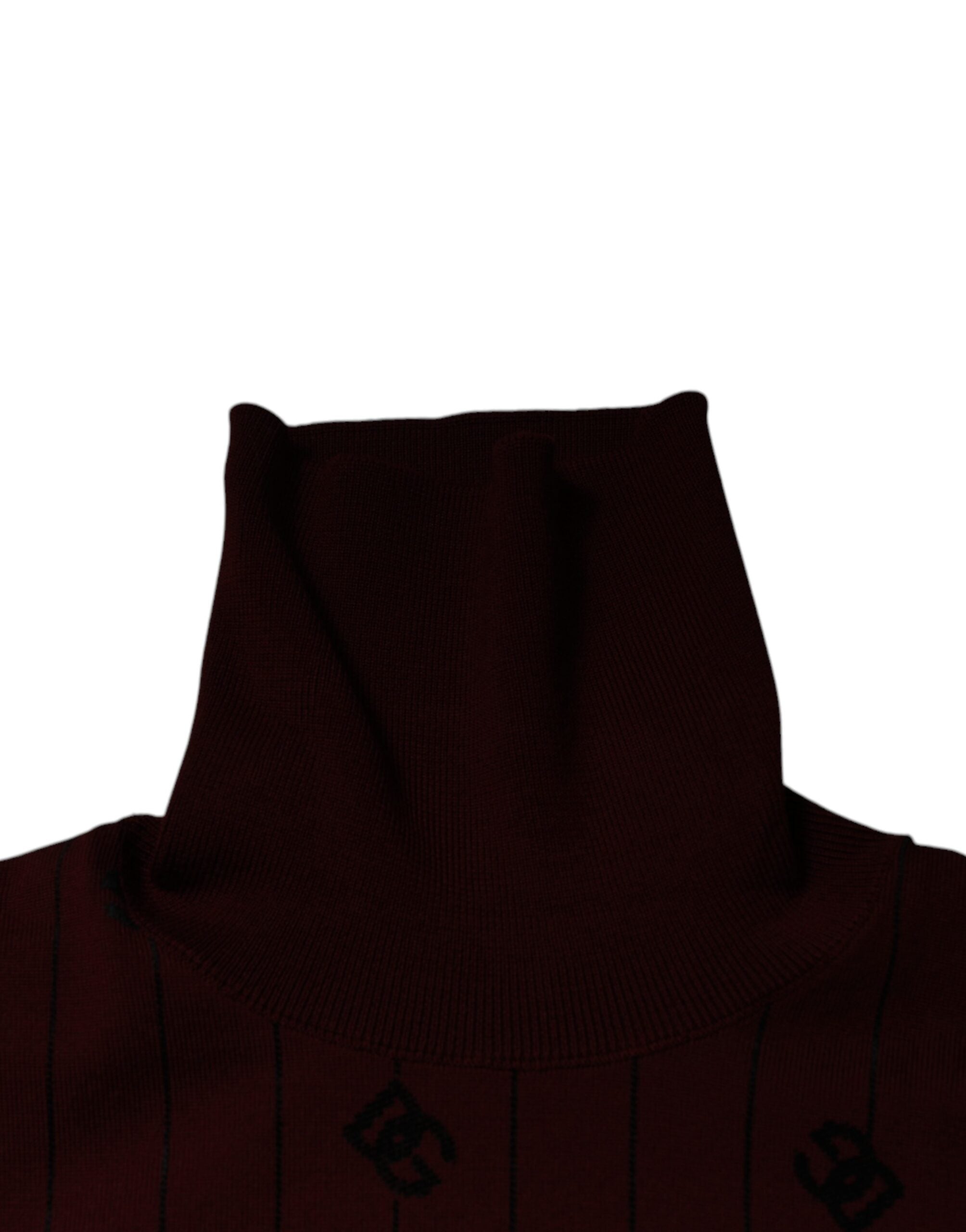 Dolce & Gabbana Maroon Monogram Turtleneck Pullover Sweater -   -  Dolce & Gabbana.