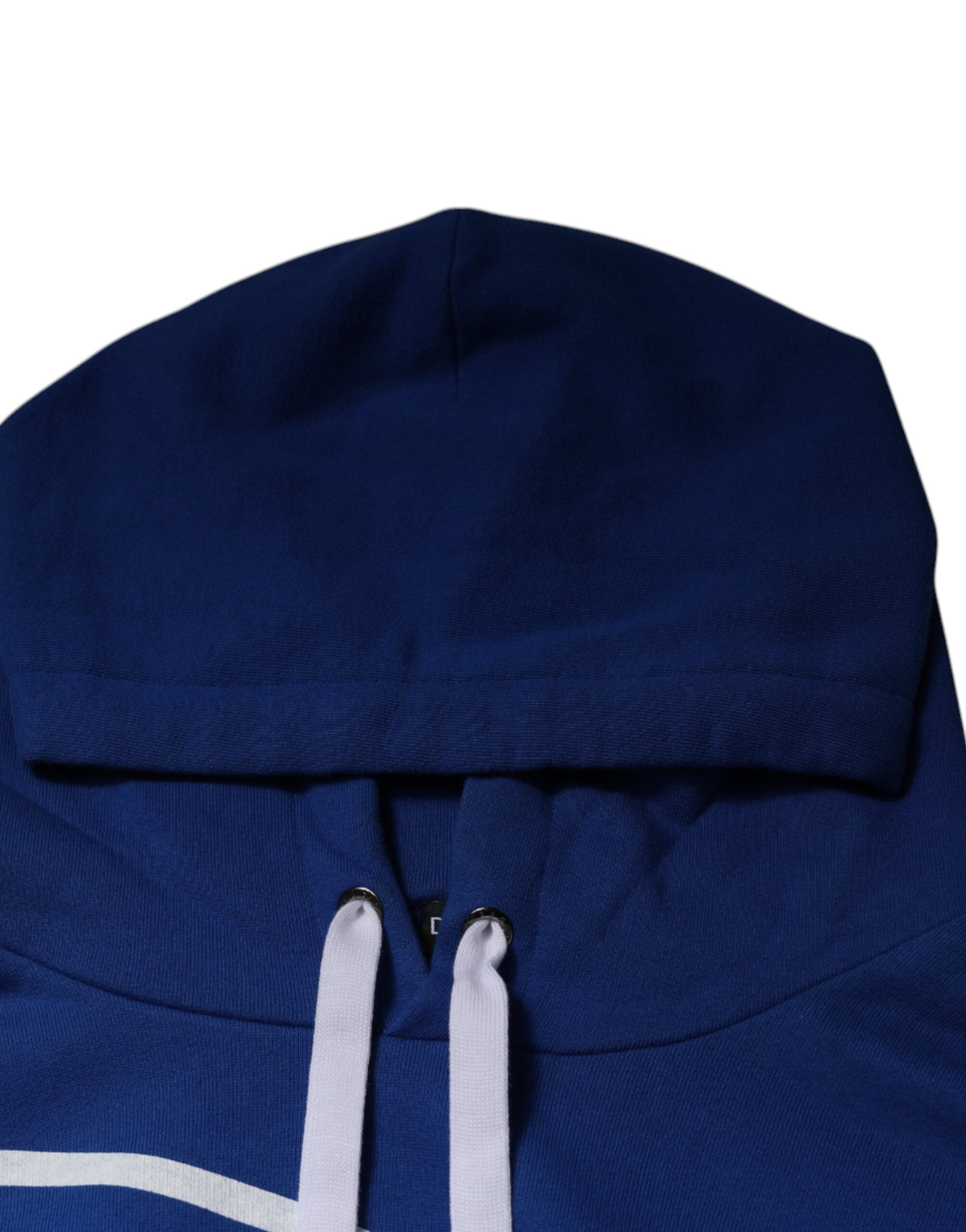 Dolce & Gabbana Blue Logo Print Hooded Sweatshirt Sweater -   -  Dolce & Gabbana.