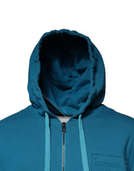 Dolce & Gabbana Blue Logo Cotton Hooded Sweatshirt Sweater -   -  Dolce & Gabbana.