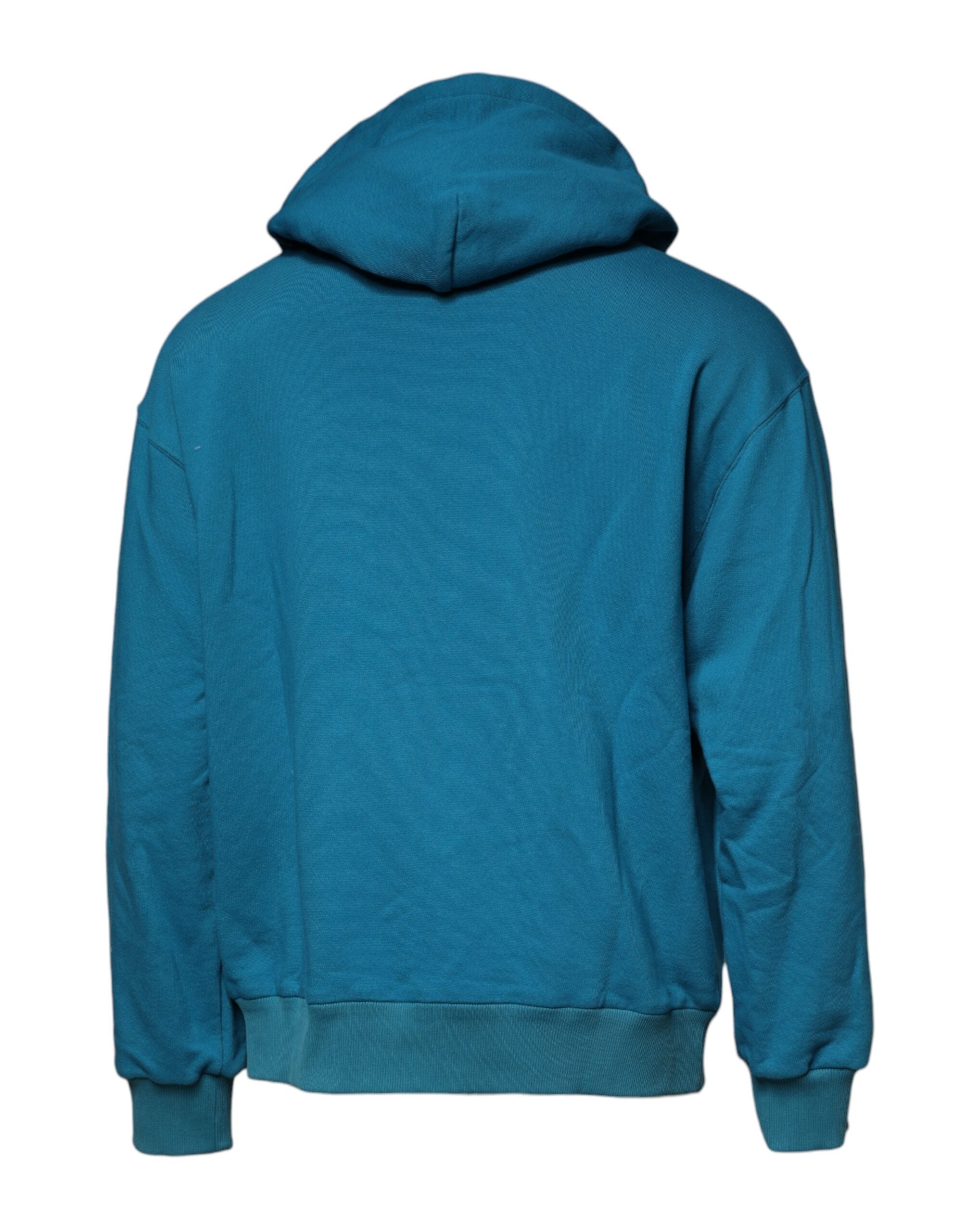 Dolce & Gabbana Blue Logo Cotton Hooded Sweatshirt Sweater -   -  Dolce & Gabbana.