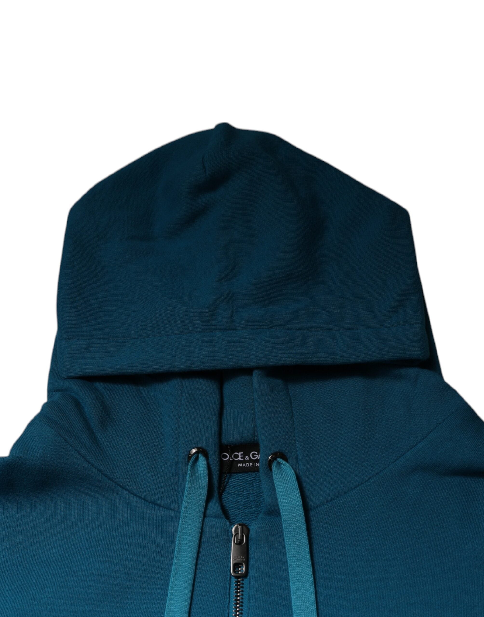Dolce & Gabbana Blue Logo Cotton Hooded Sweatshirt Sweater -   -  Dolce & Gabbana.