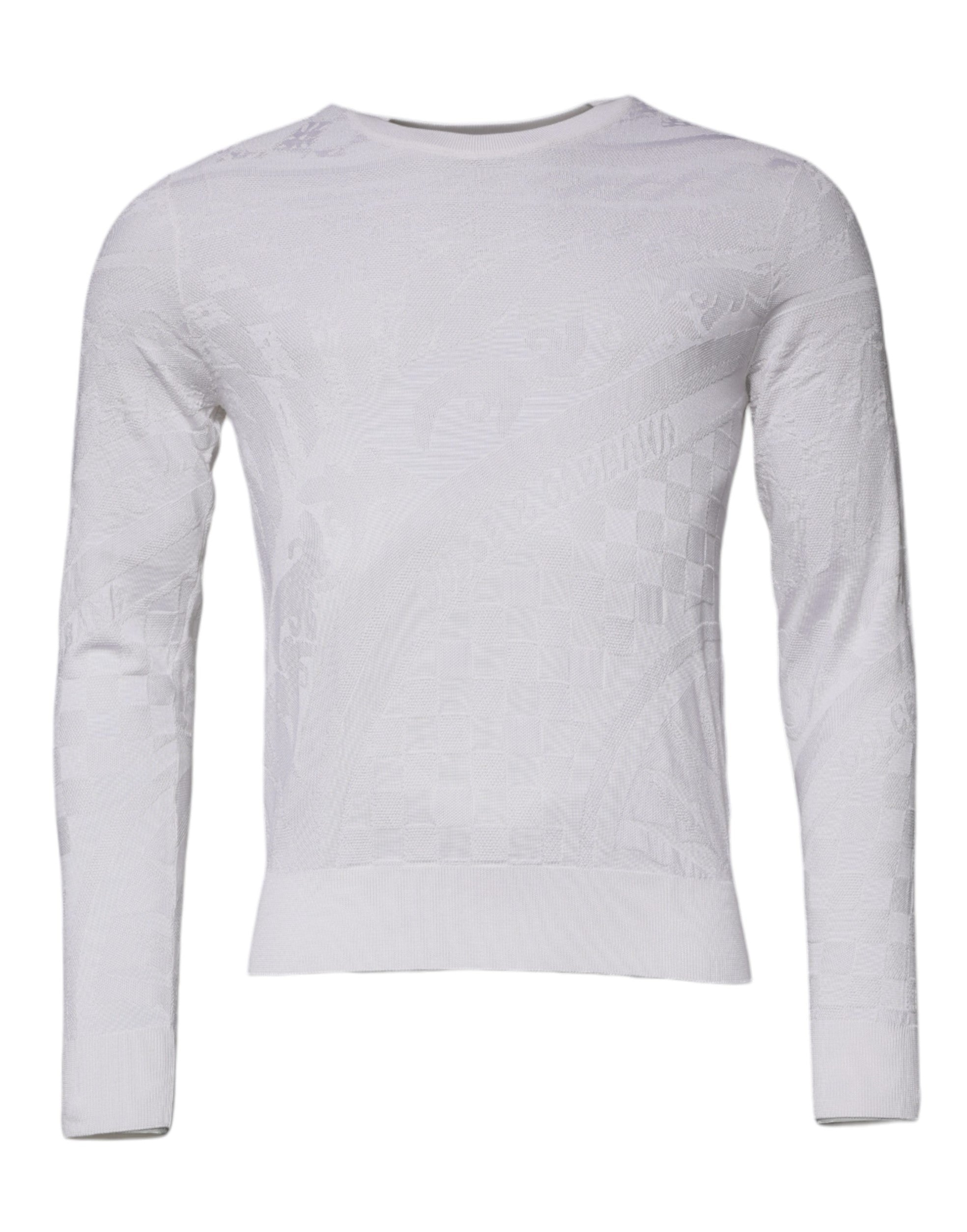 Dolce & Gabbana White Silk Crew Neck Men Pullover Sweater -   -  Dolce & Gabbana.