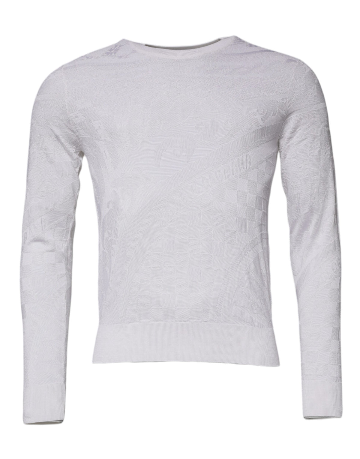 Dolce & Gabbana White Silk Crew Neck Men Pullover Sweater -   -  Dolce & Gabbana.