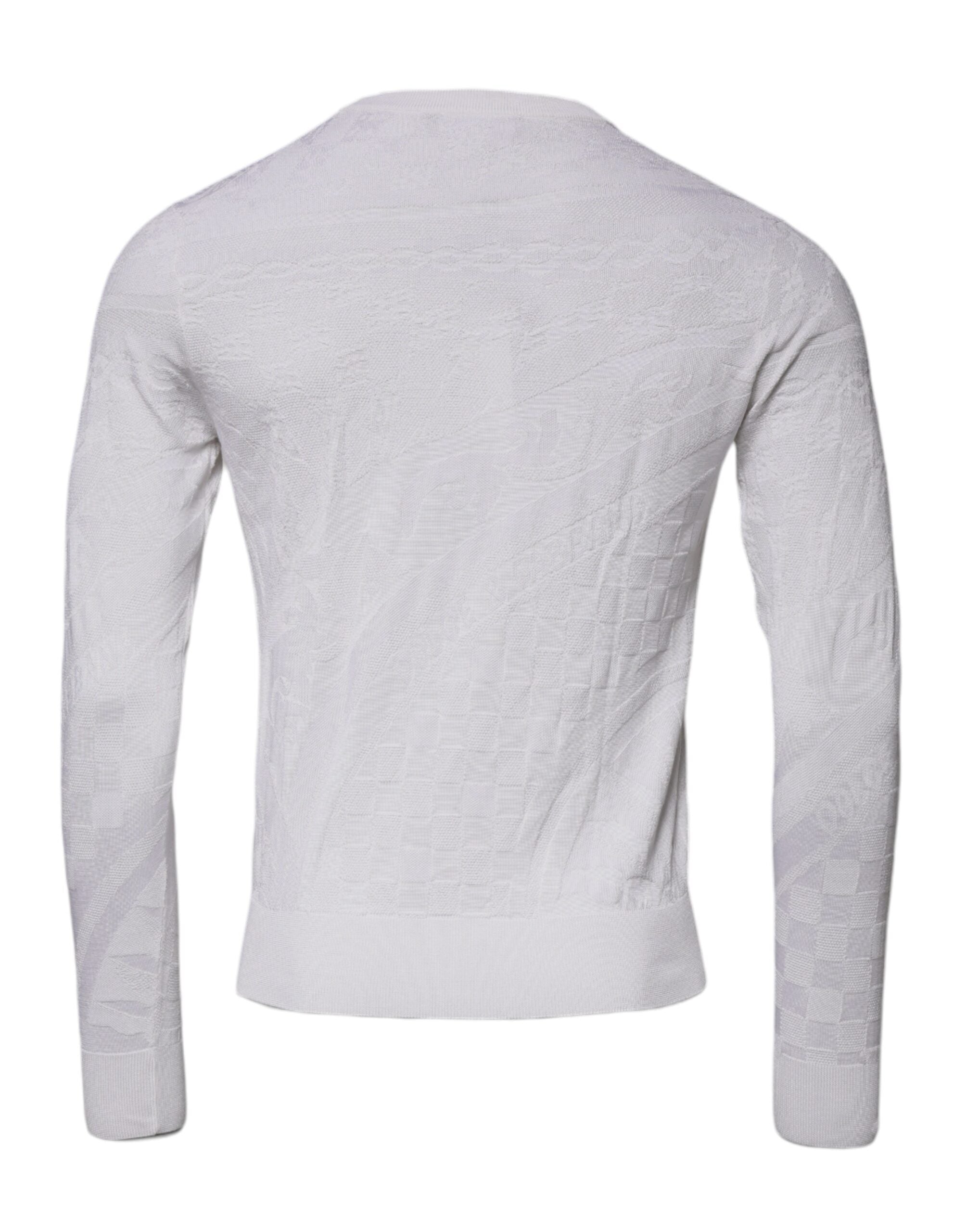 Dolce & Gabbana White Silk Crew Neck Men Pullover Sweater -   -  Dolce & Gabbana.