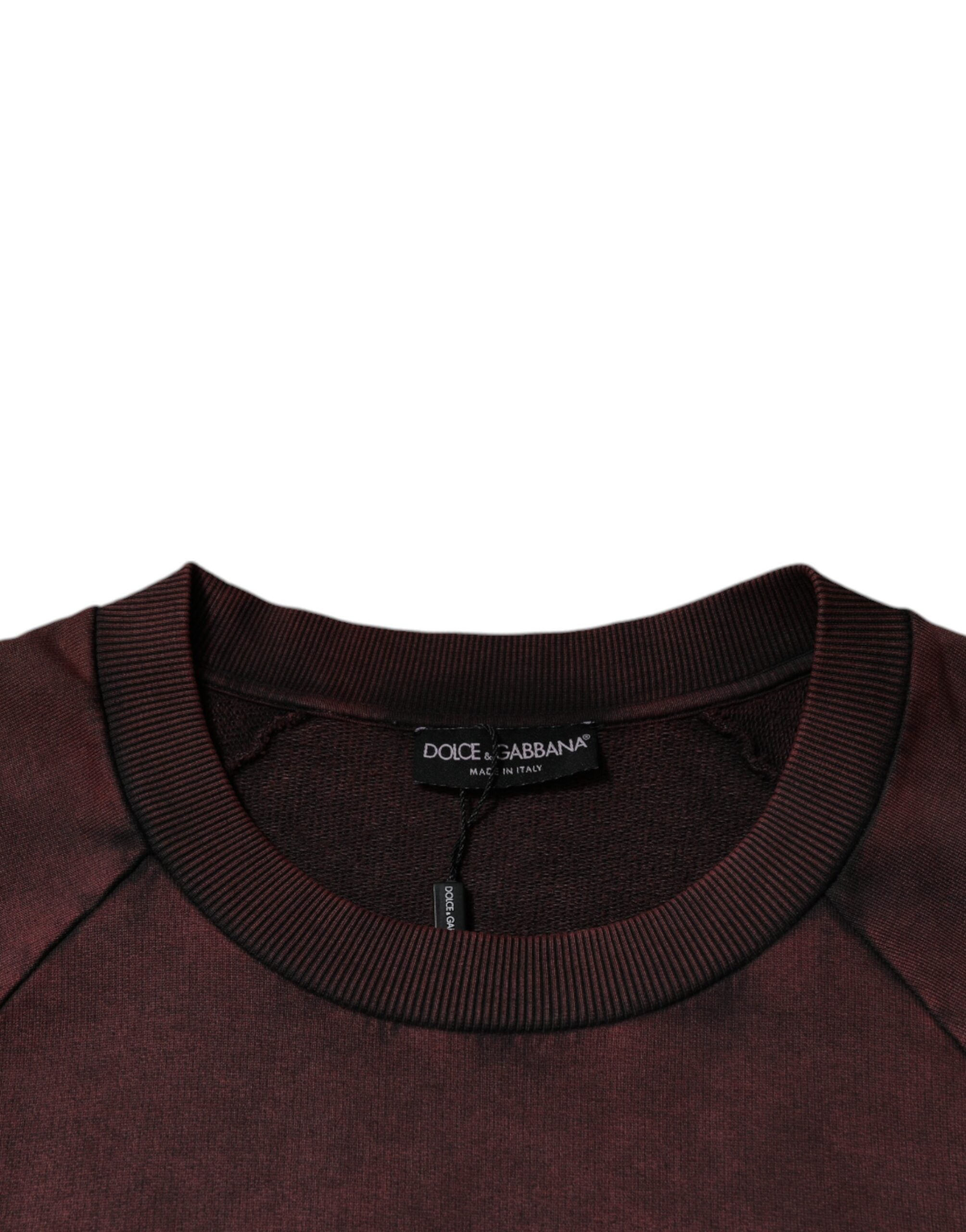 Dolce & Gabbana Brown Logo Cotton Crew Neck Pullover Sweater -   -  Dolce & Gabbana.