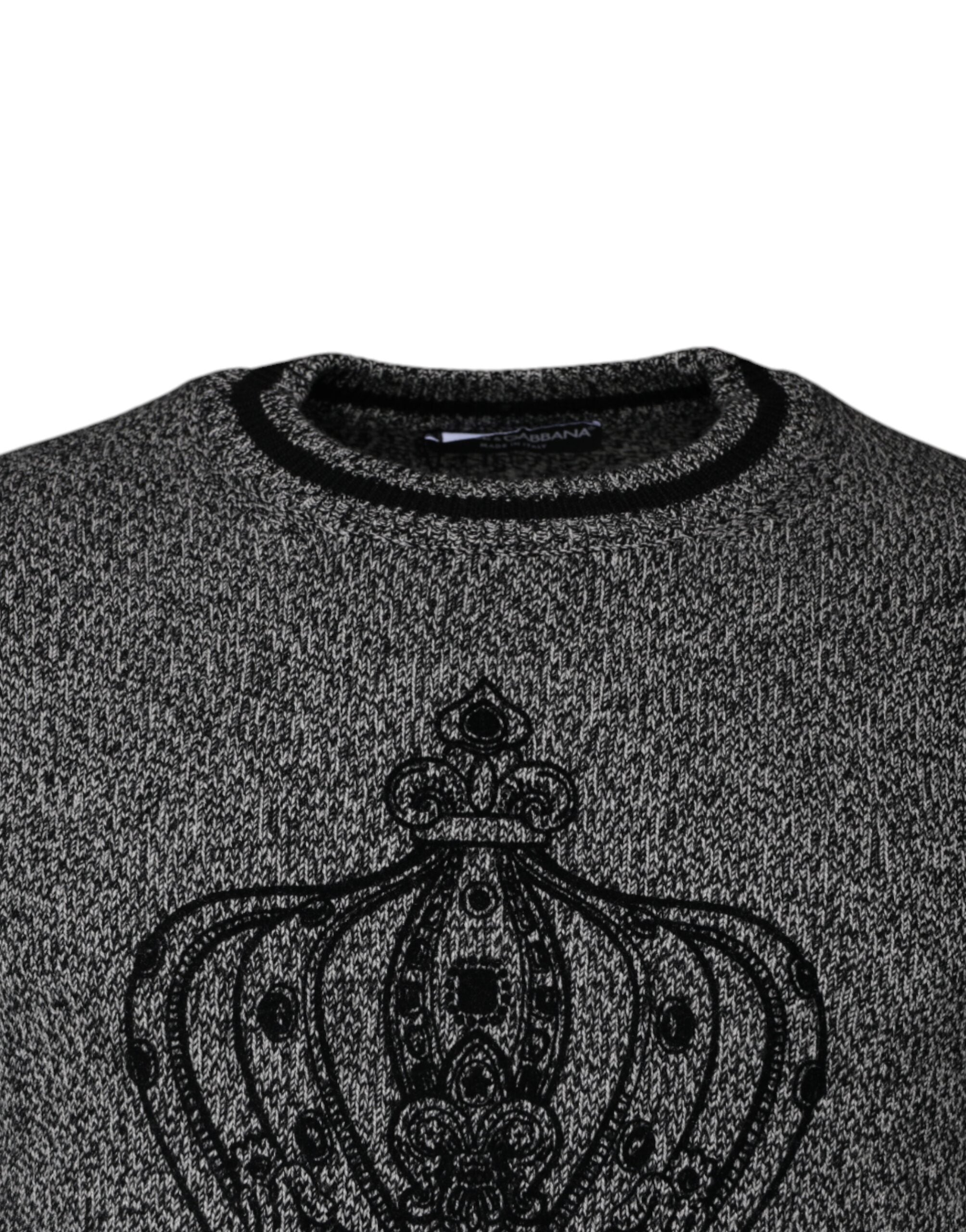 Dolce & Gabbana Gray Crown King Cashmere Pullover Sweater -   -  Dolce & Gabbana.