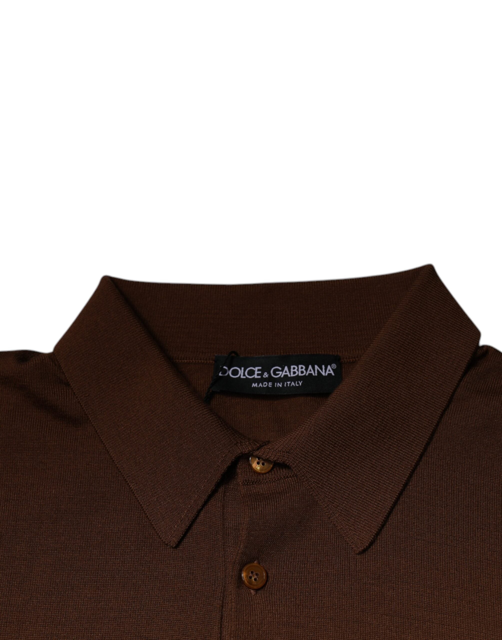 Dolce & Gabbana Brown Cashmere Buttoned Men Pullover Sweater -   -  Dolce & Gabbana.