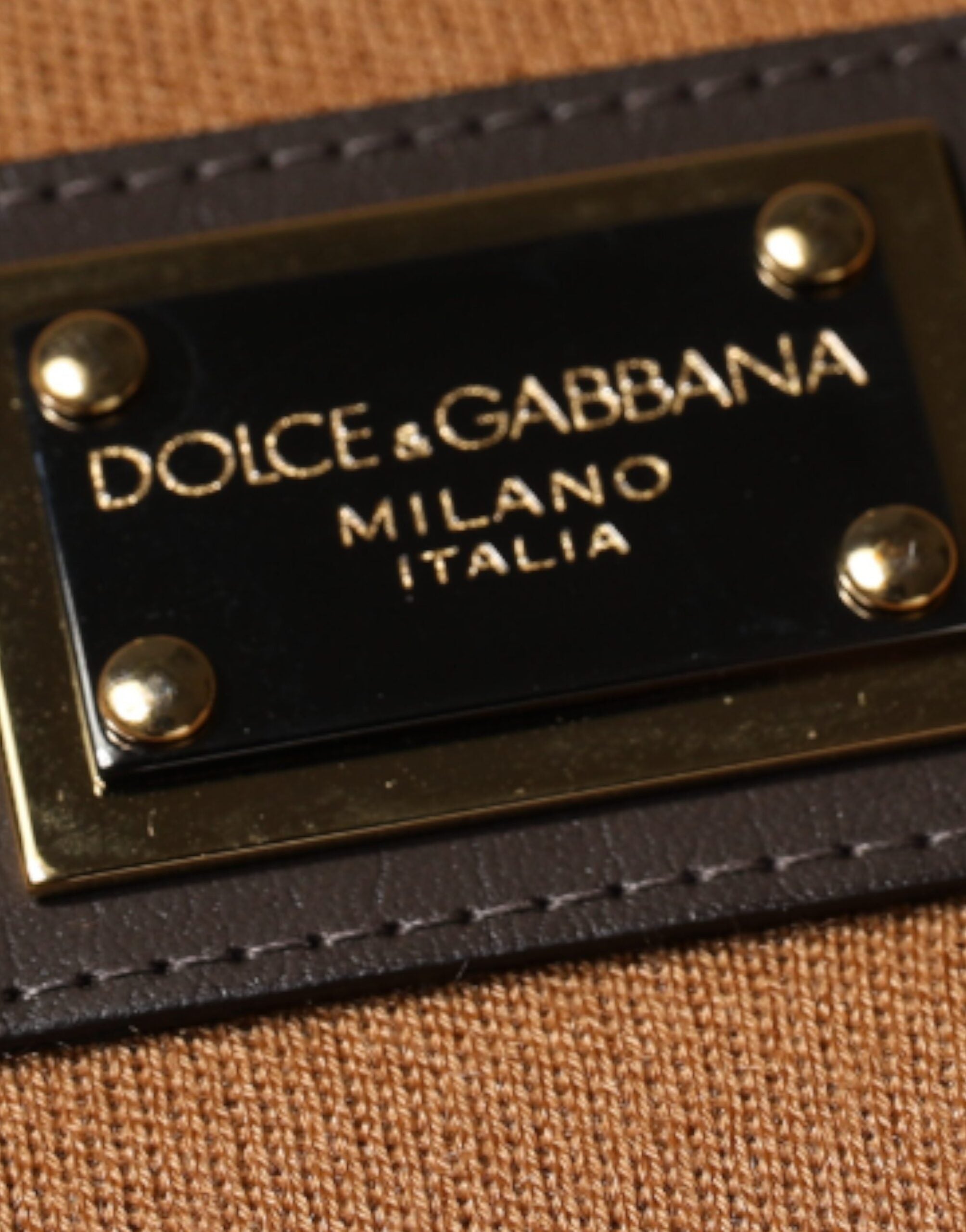 Dolce & Gabbana Brown Logo Plaque Crew Neck Pullover Sweater -   -  Dolce & Gabbana.