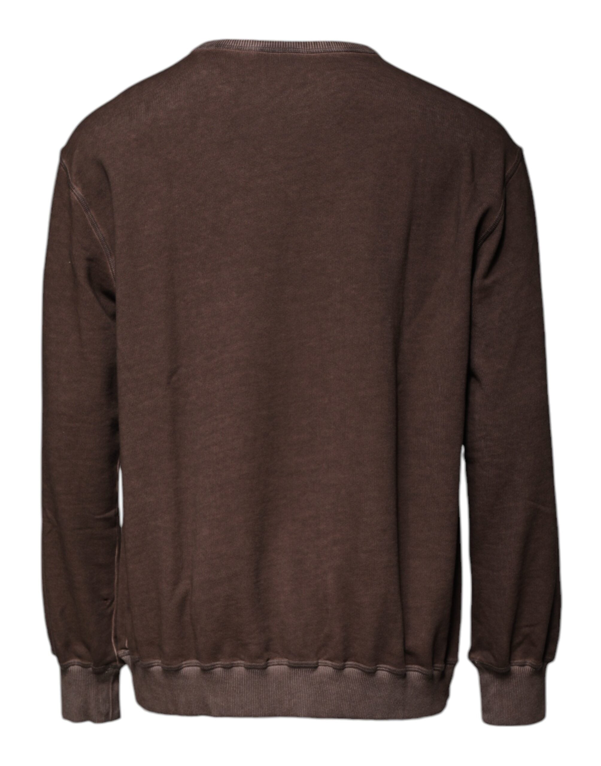 Dolce & Gabbana Brown Logo Print Crew Neck Pullover Sweater -   -  Dolce & Gabbana.