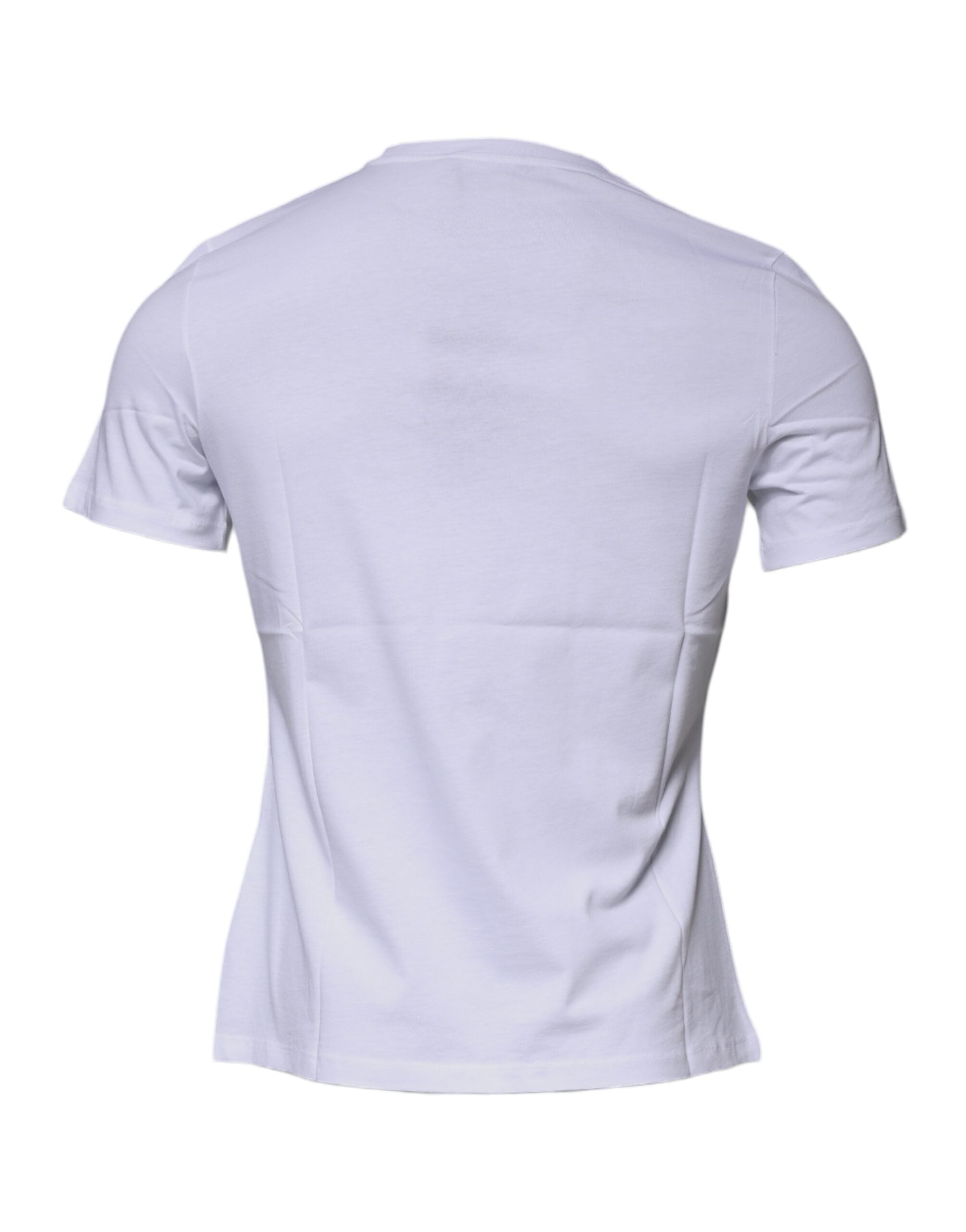 Versace White Medusa Print Cotton Crew Neck T-shirt -   -  Versace.
