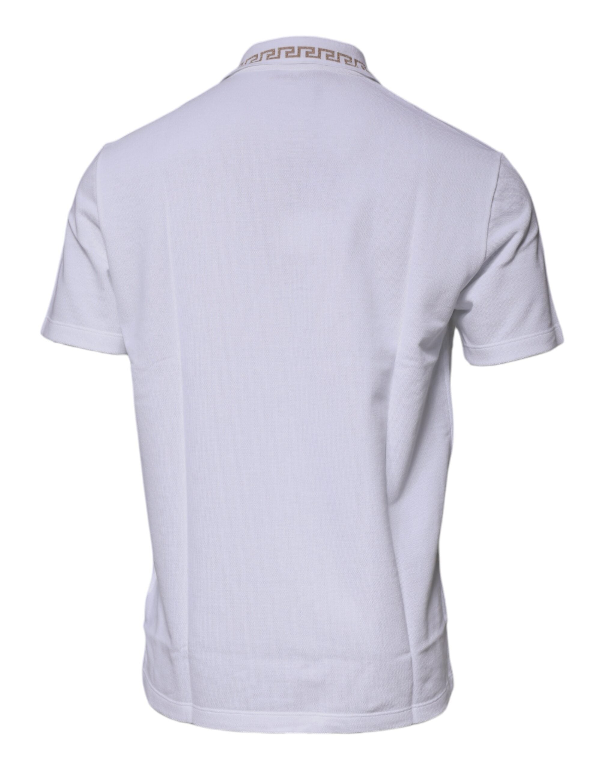 Versace White Viscose Collared Men Polo Short Sleeves T-shirt -   -  Versace.