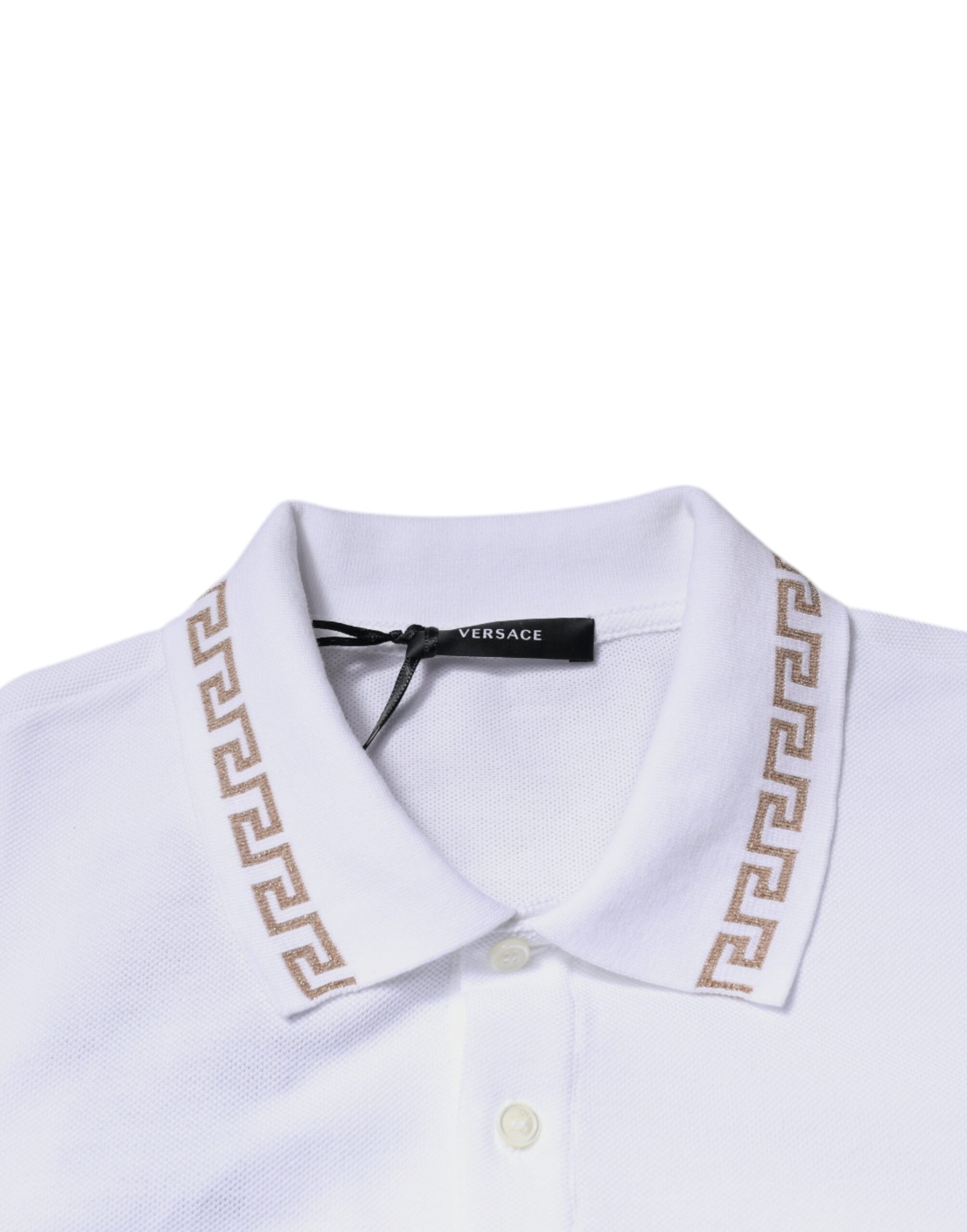 Versace White Viscose Collared Men Polo Short Sleeves T-shirt -   -  Versace.
