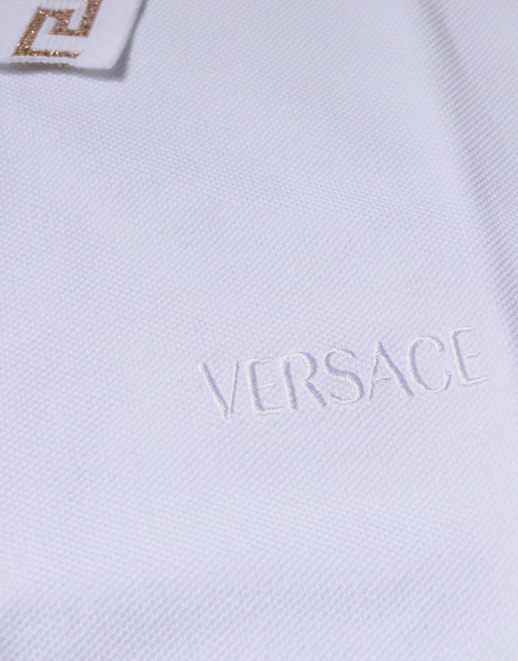 Versace White Viscose Collared Men Polo Short Sleeves T-shirt -   -  Versace.