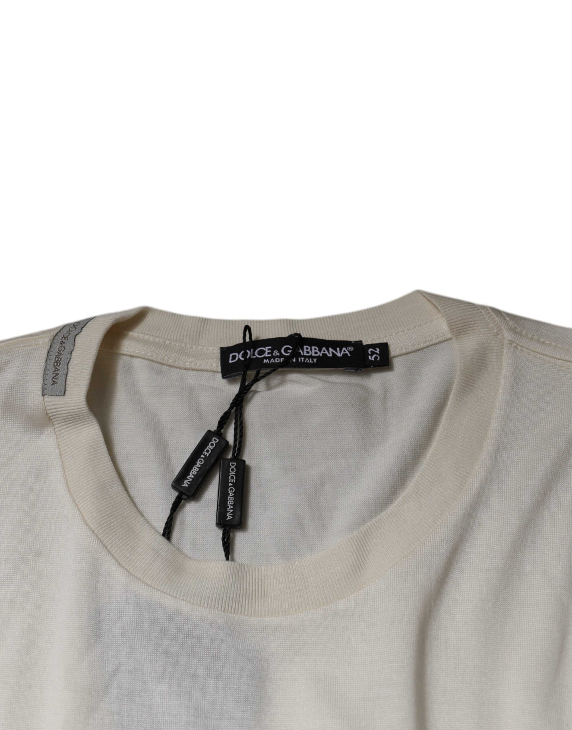 Dolce & Gabbana Off White Crew Neck Short Sleeve T-shirt -   -  Dolce & Gabbana.