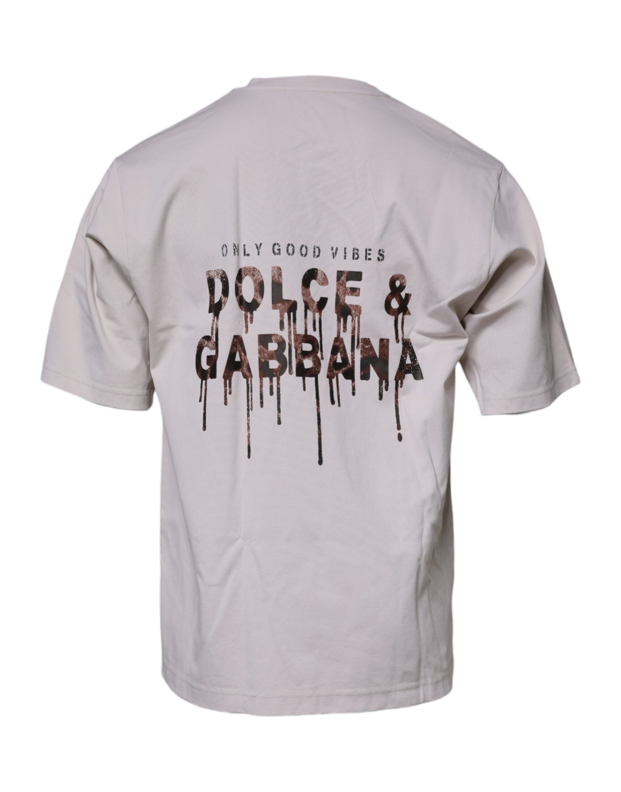Dolce & Gabbana Beige DG Logo Crew Neck Short Sleeves T-shirt -   -  Dolce & Gabbana.