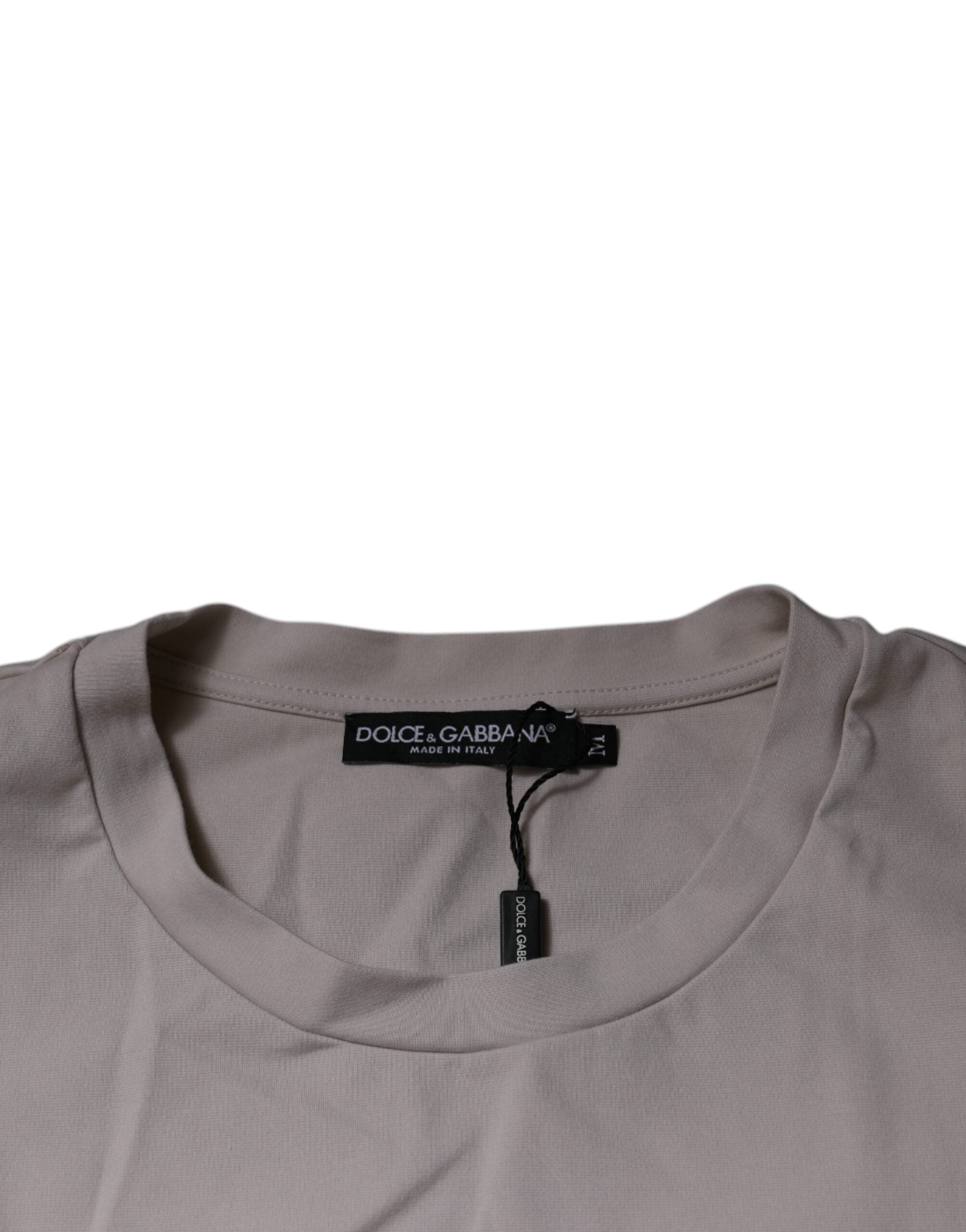 Dolce & Gabbana Beige DG Logo Crew Neck Short Sleeves T-shirt -   -  Dolce & Gabbana.